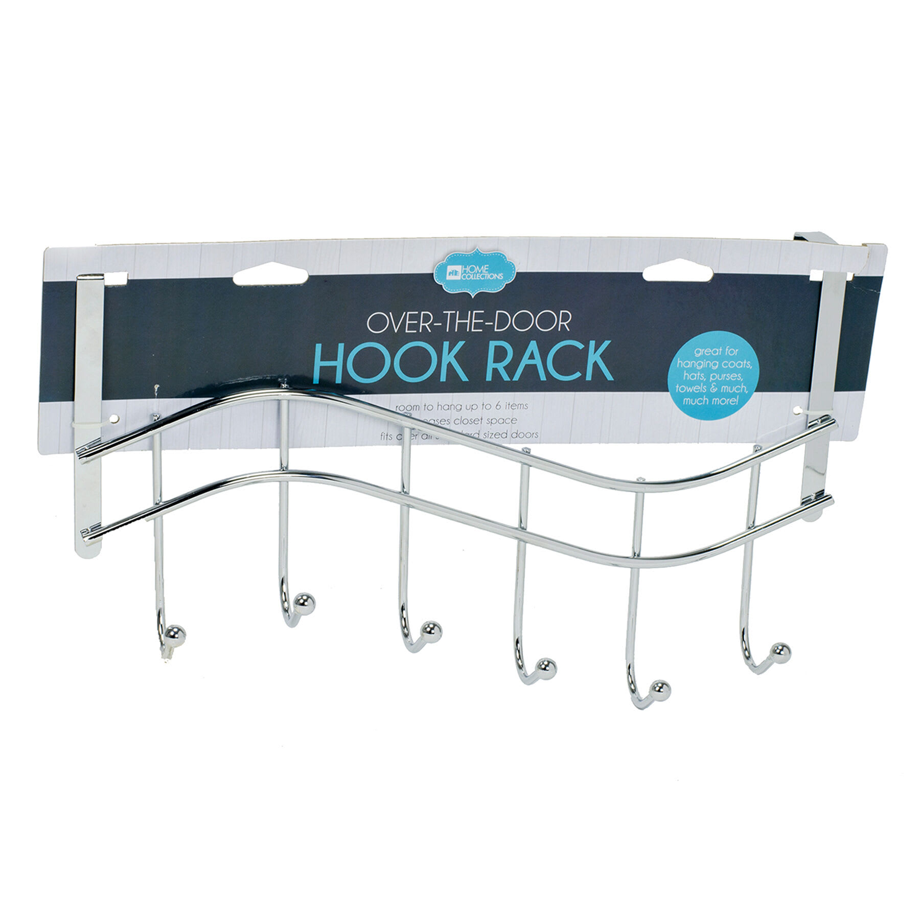 Over the Door Hook Rack, Silver