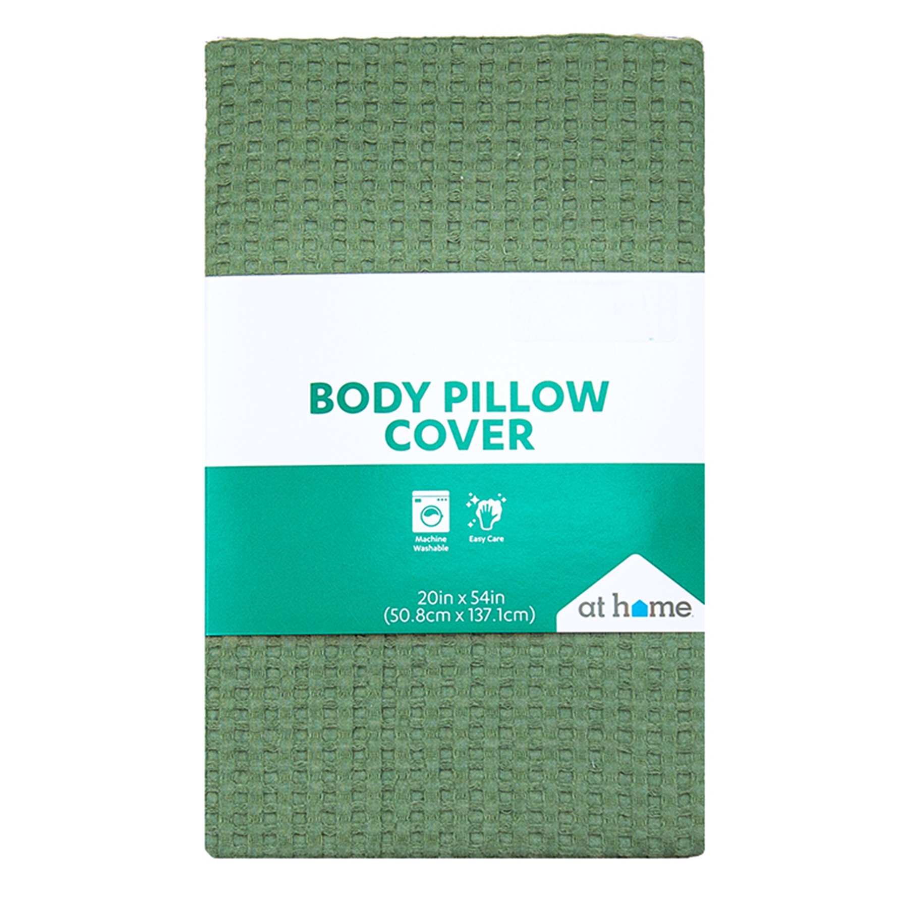 Green Waffle Body Pillow Cover, 20x54