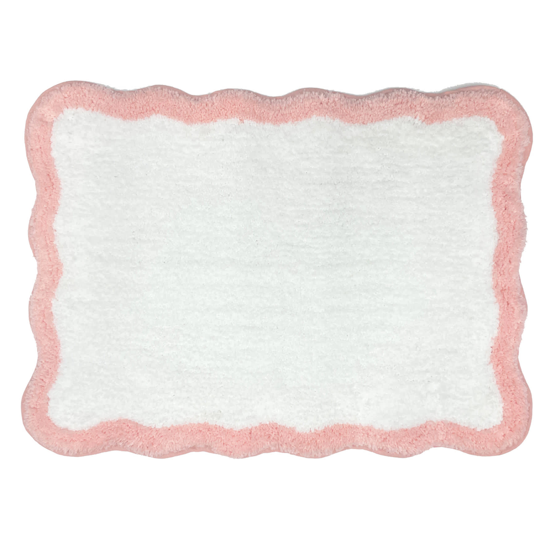 Tiny Dreamers Pink Scalloped Border Bath Rug, 17x24