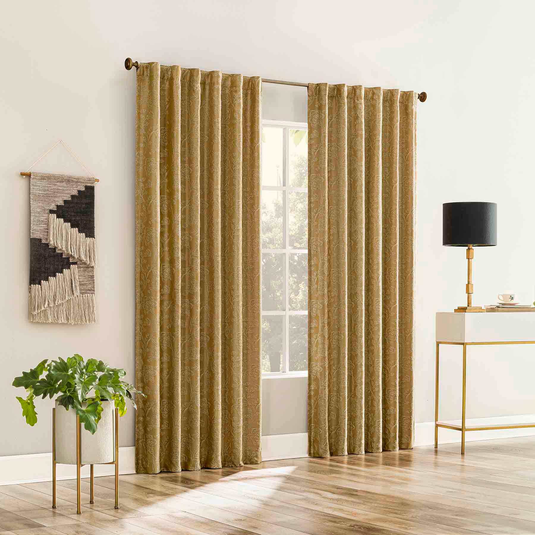Sun Zero Gold Extreme Blackout Curtain Panel, 84"