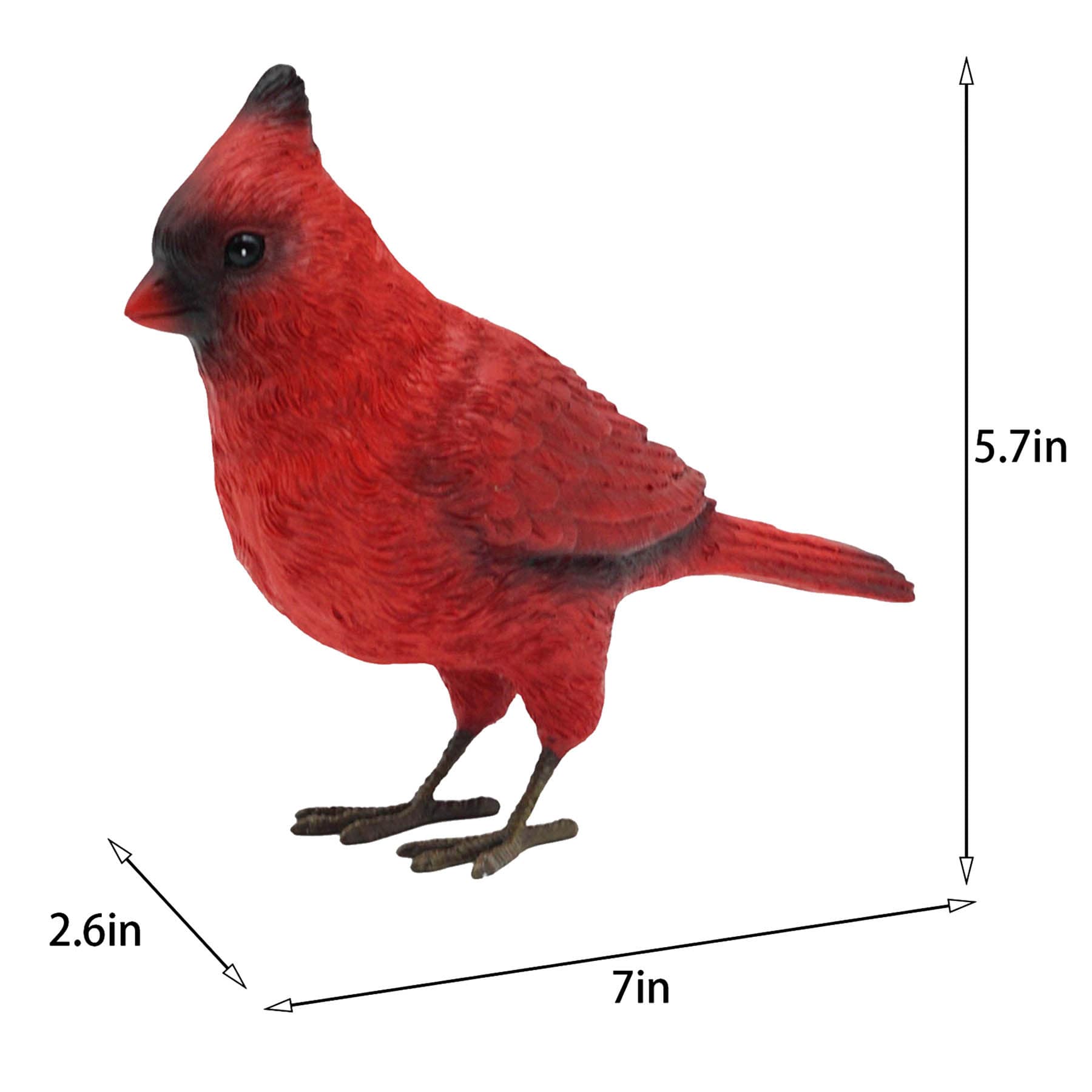 Red Cardinal Outdoor Garden Statue, 5.7"