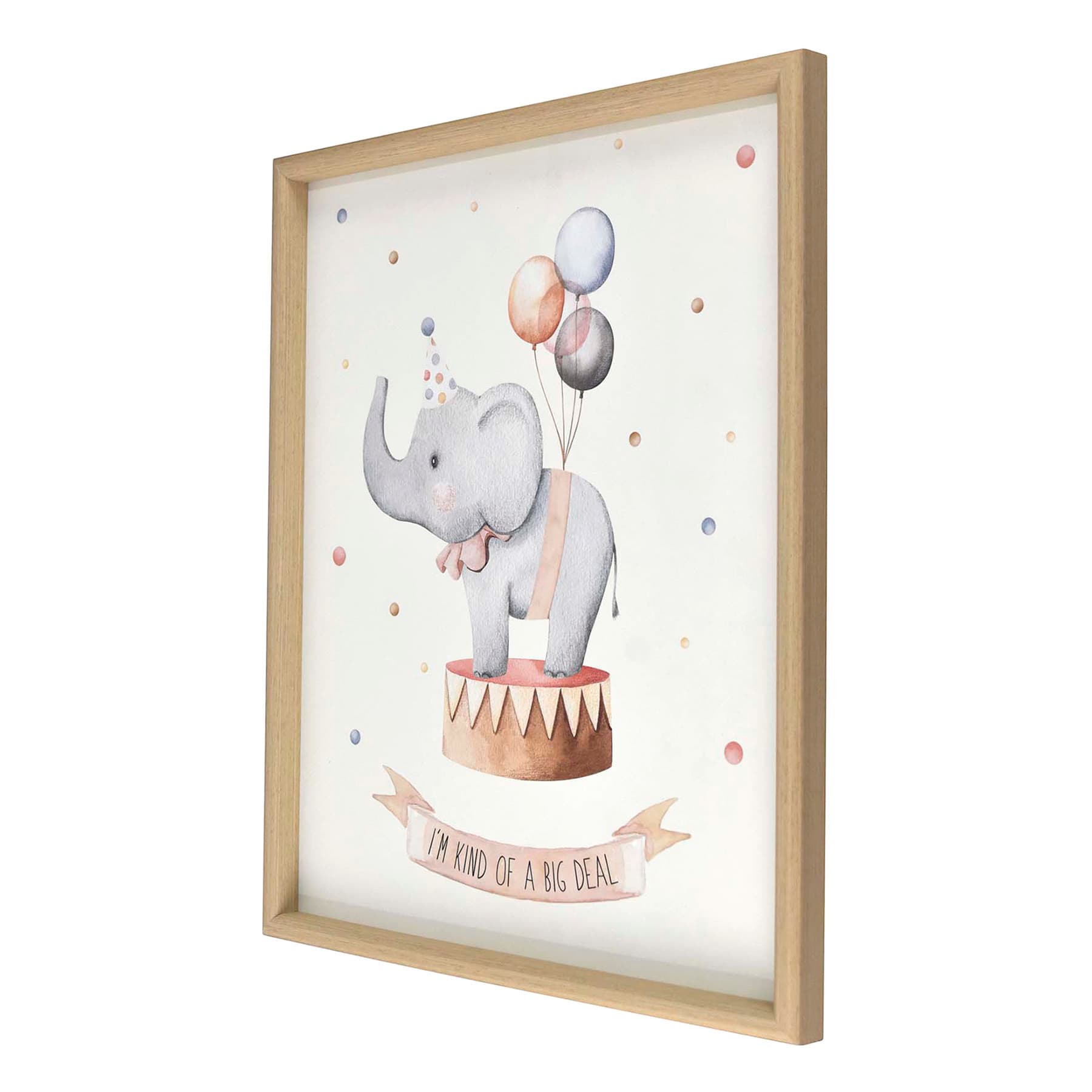 Glass Framed Elephant Print Wall Art, 17x21