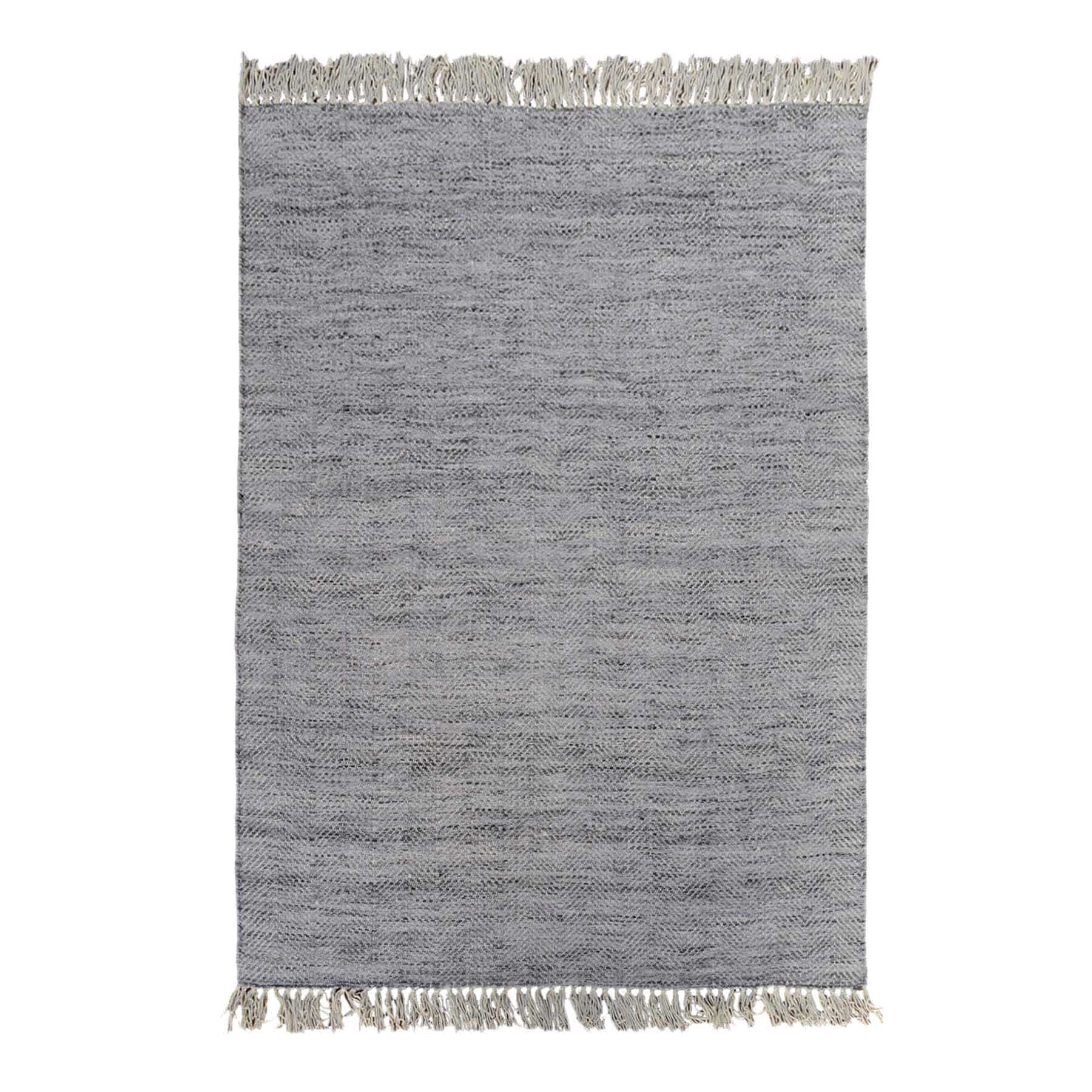 (B799) Crosby St. Grey Herringbone Area Rug, 5x7