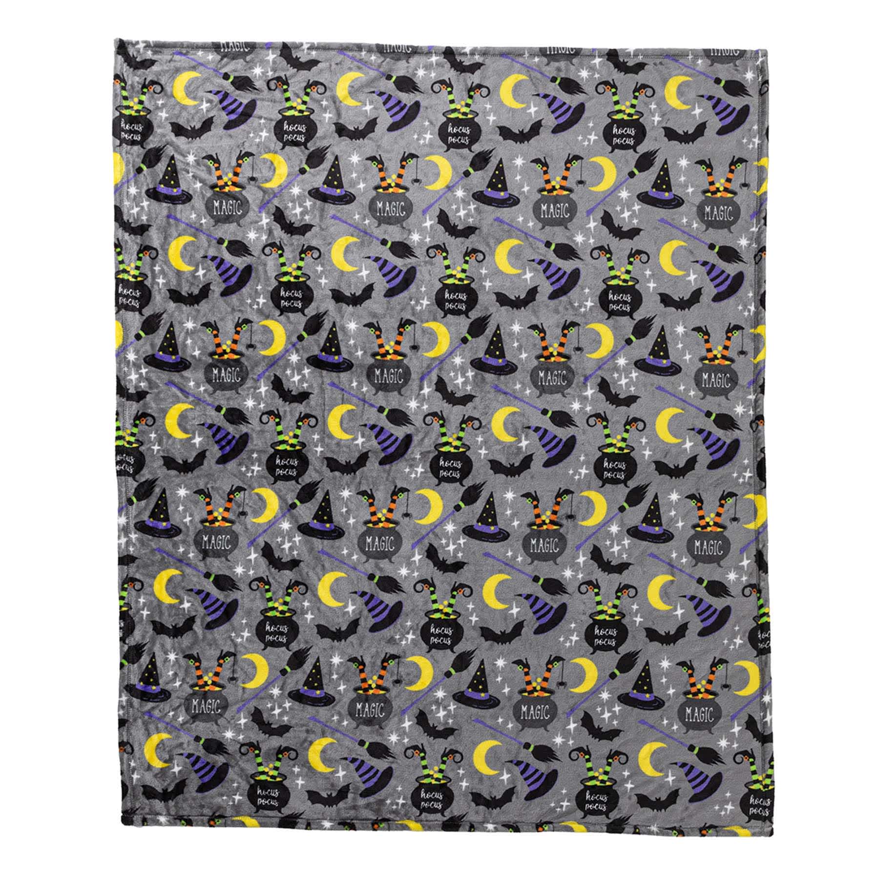 Witchy Cauldron Printed Plush Throw Blanket, 50x60