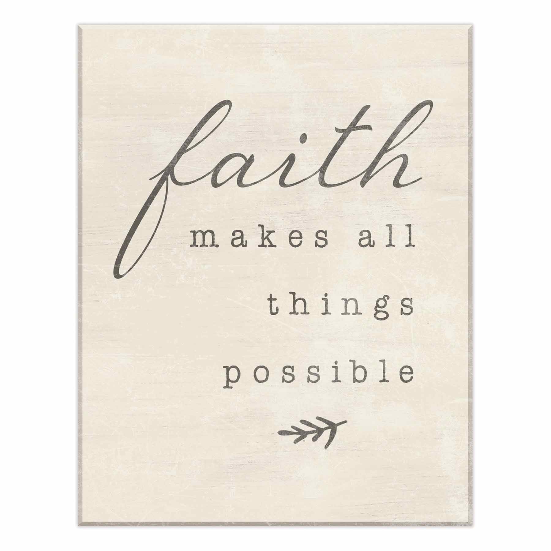Faith Makes All Things Possible Canvas Wall Sign, 11x14