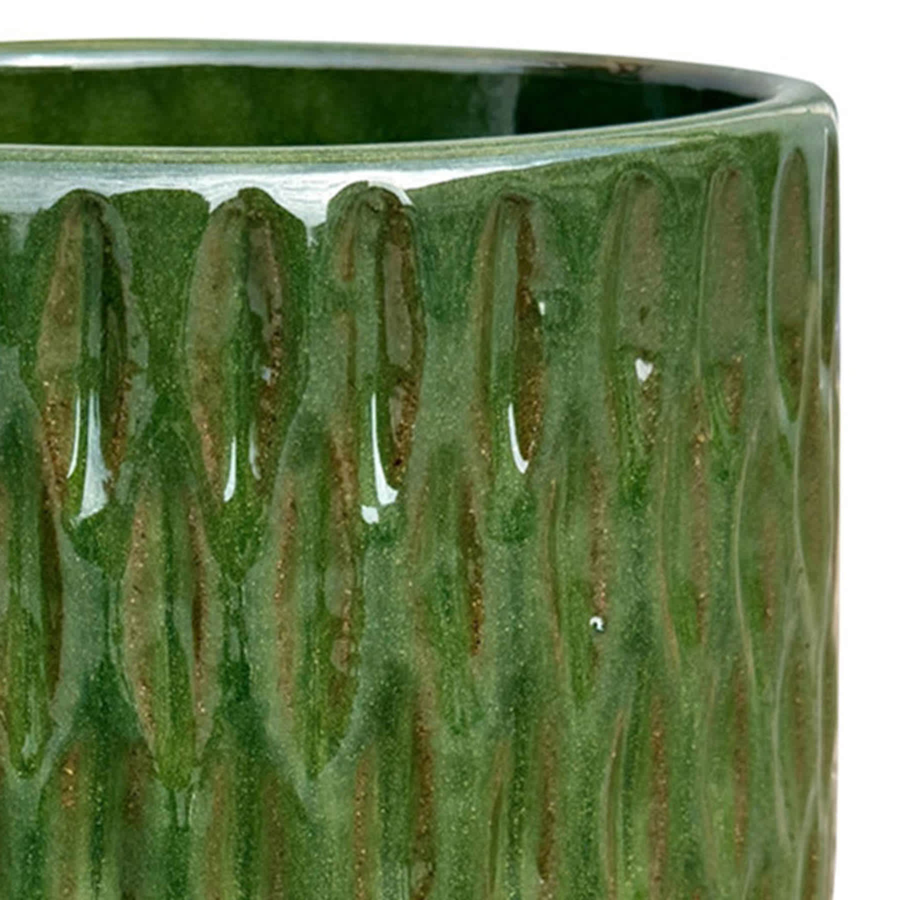 Honeybloom Green Sasha Ceramic Outdoor Planter, Small