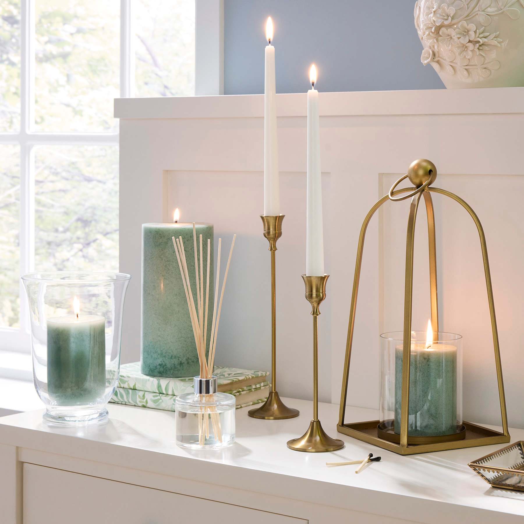 Providence Gold Metal Taper Candle Holder, 10"