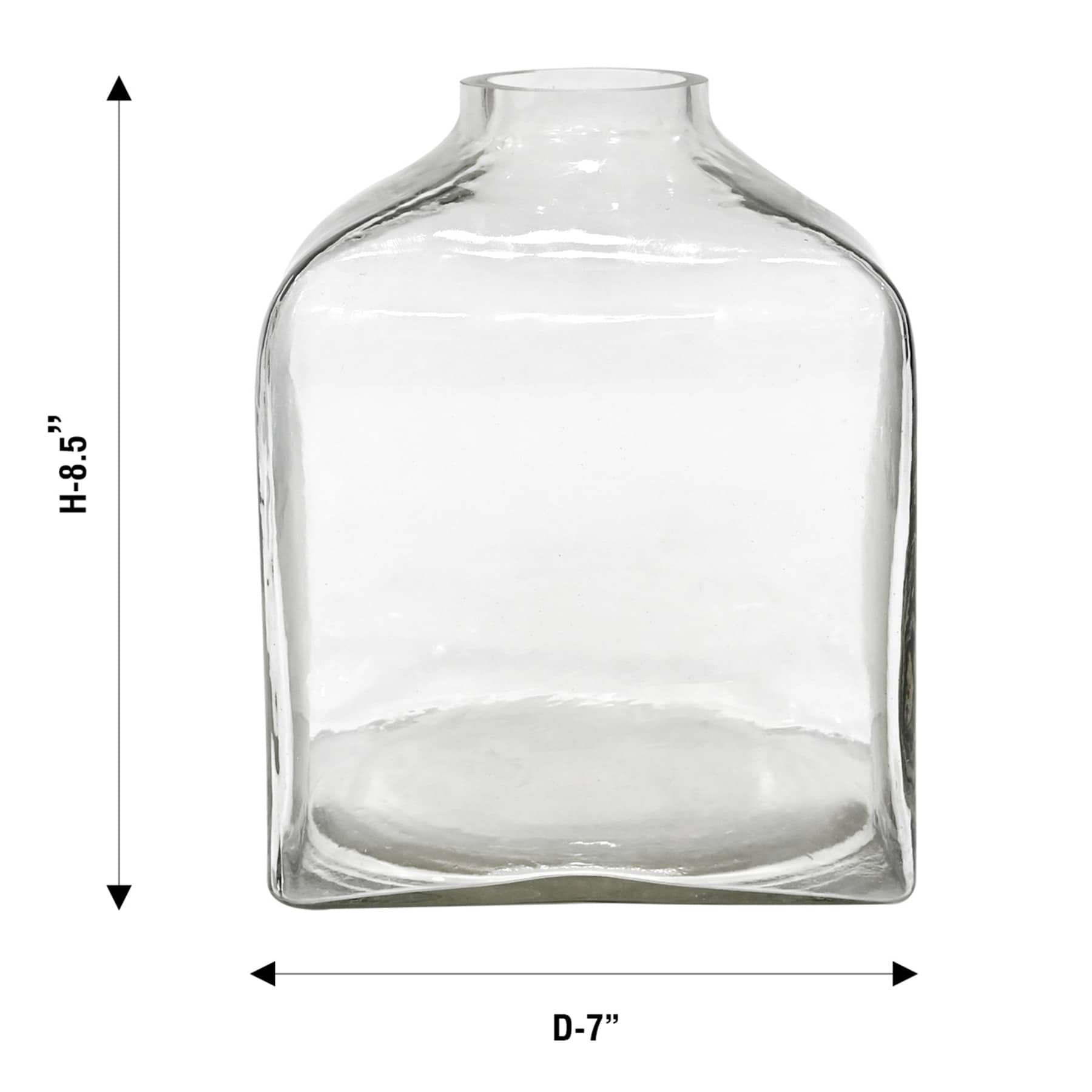 Square Glass Vase, 8.5"