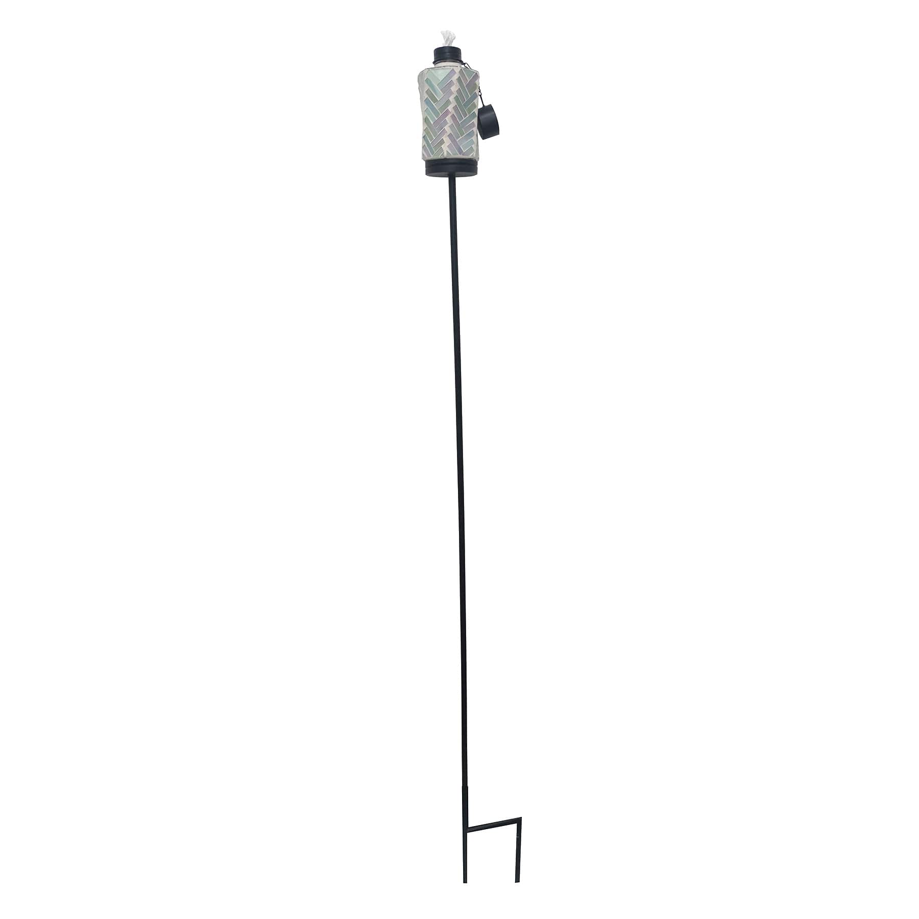 Blue Mosaic Ground Garden Torch, 61"