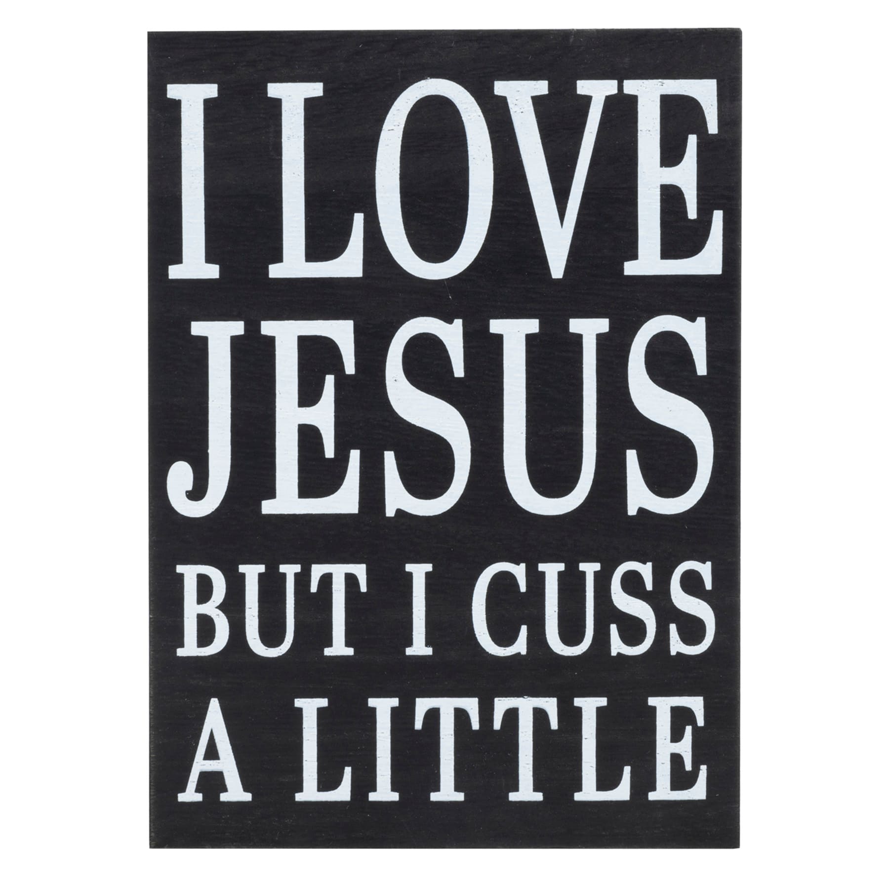 I Love Jesus But I Cuss A Little Art Box, 5x4