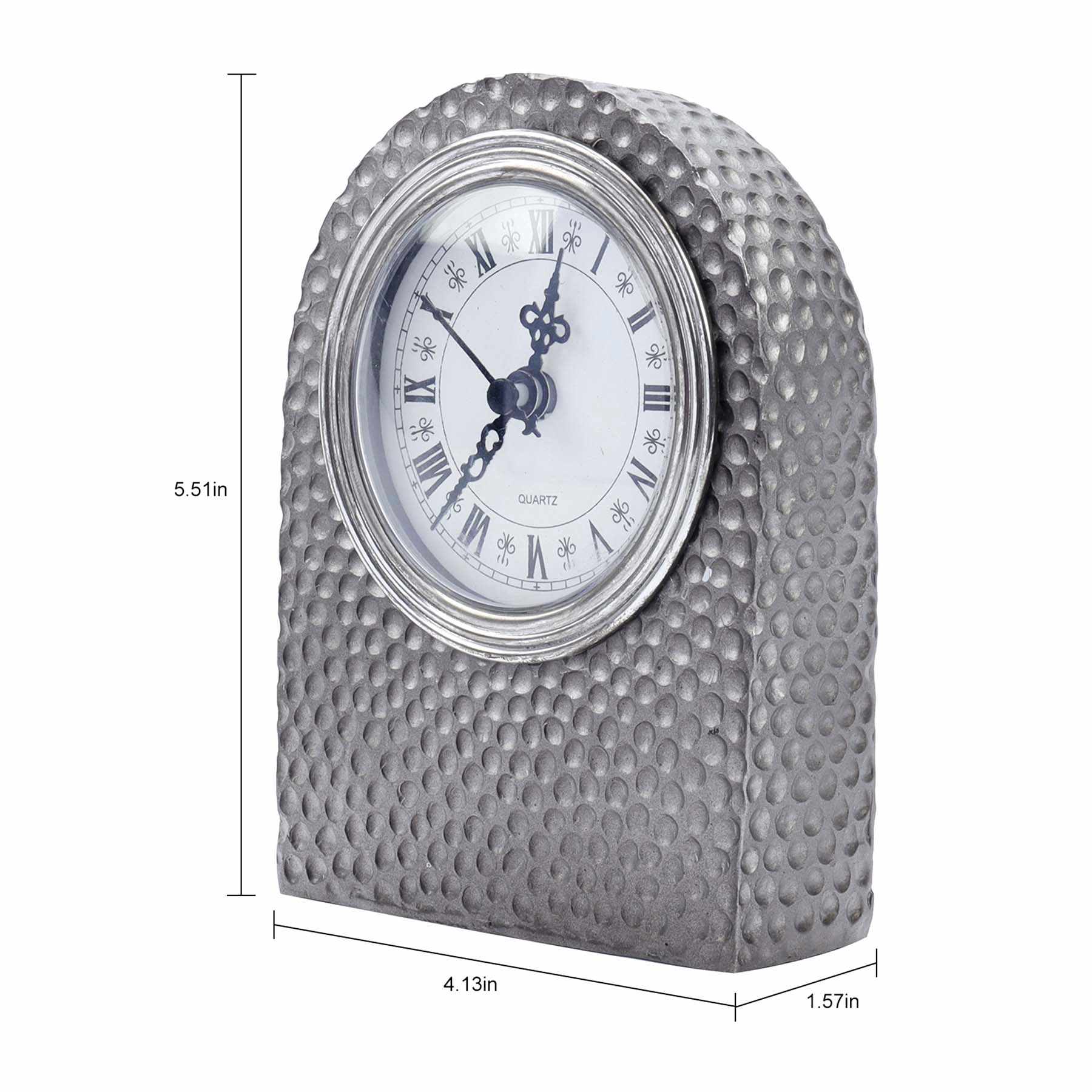 Found & Fable Silver Clock, 4x6