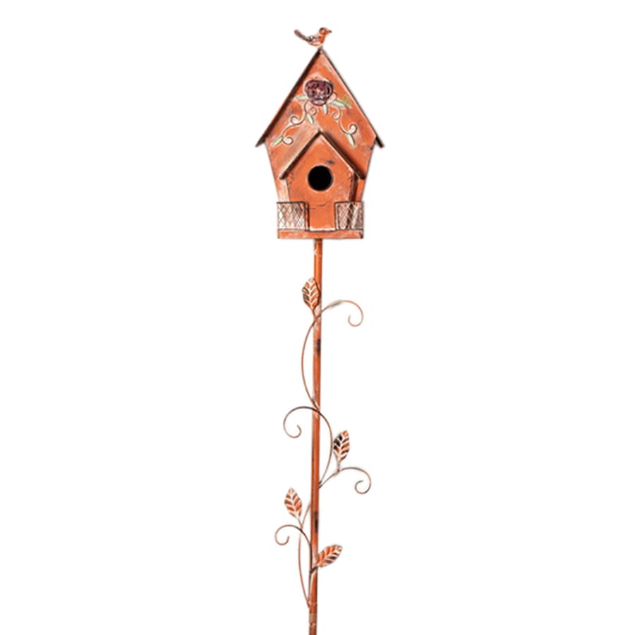 Yellow Metal Birdhouse Yard Stake, 58"