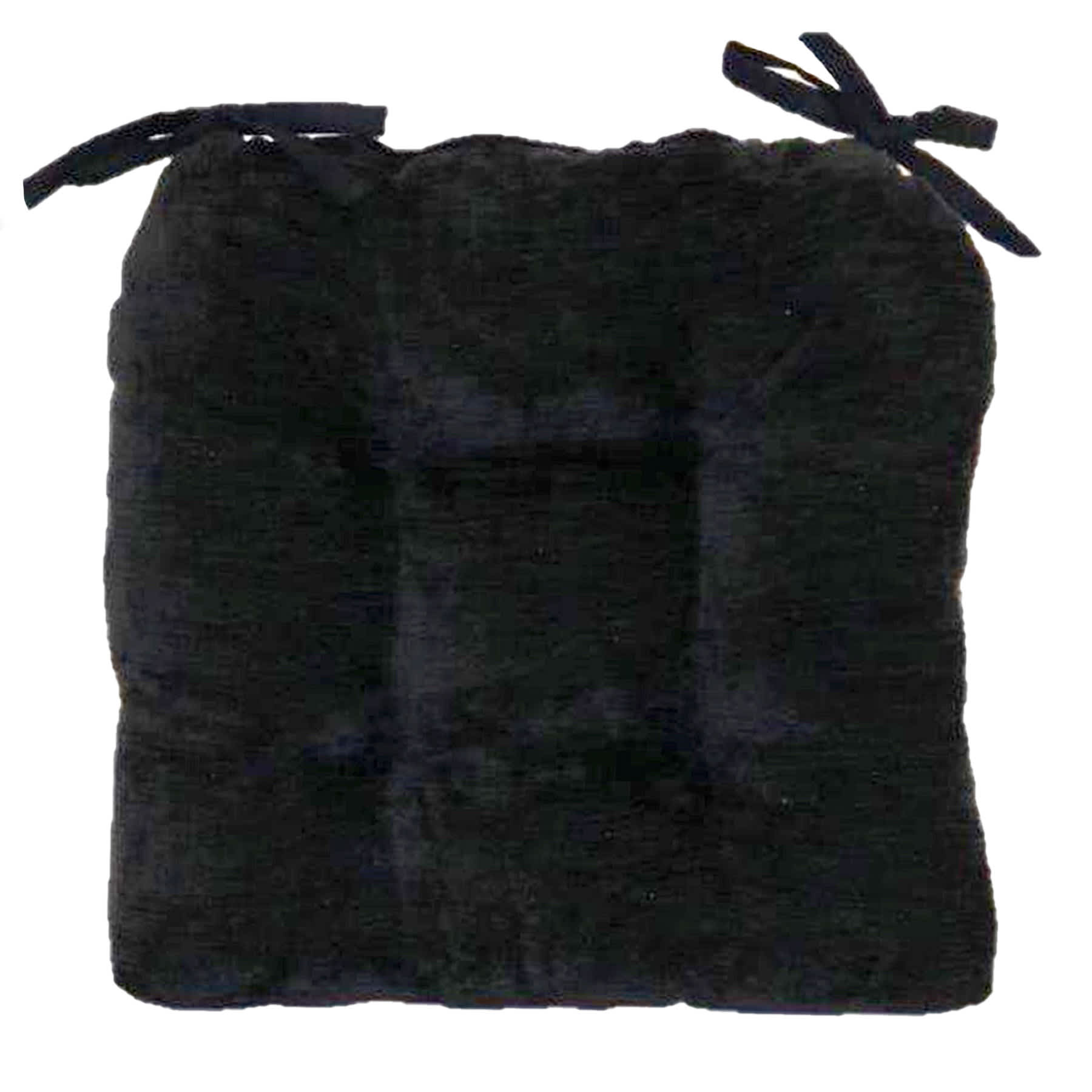 Reese Black Chenille Dining Chair Cushion