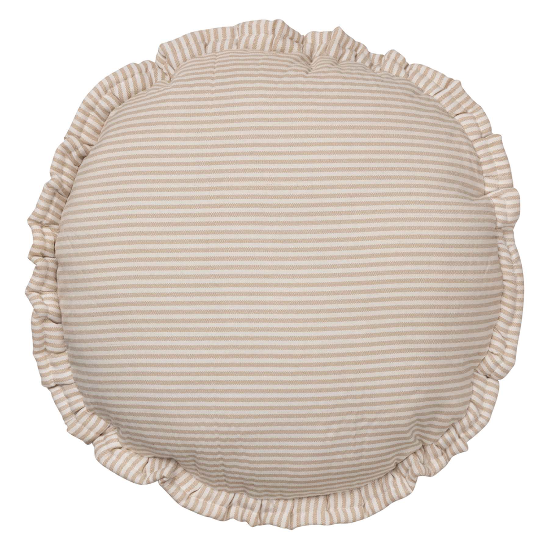 Honeybloom Neutral Striped Round Pillow