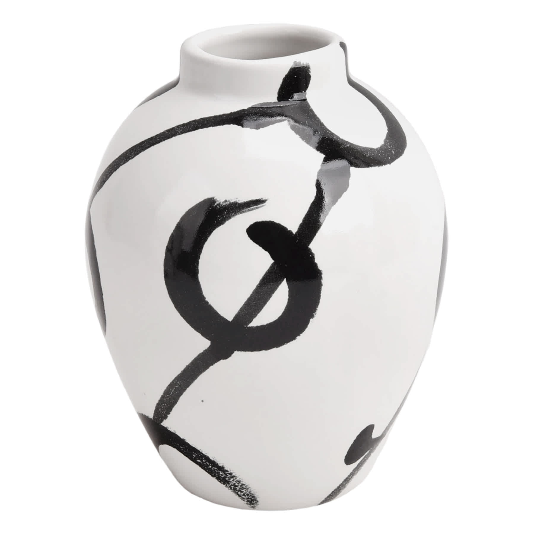 Crosby St. Black & White Artistic Ceramic Vase, 6"