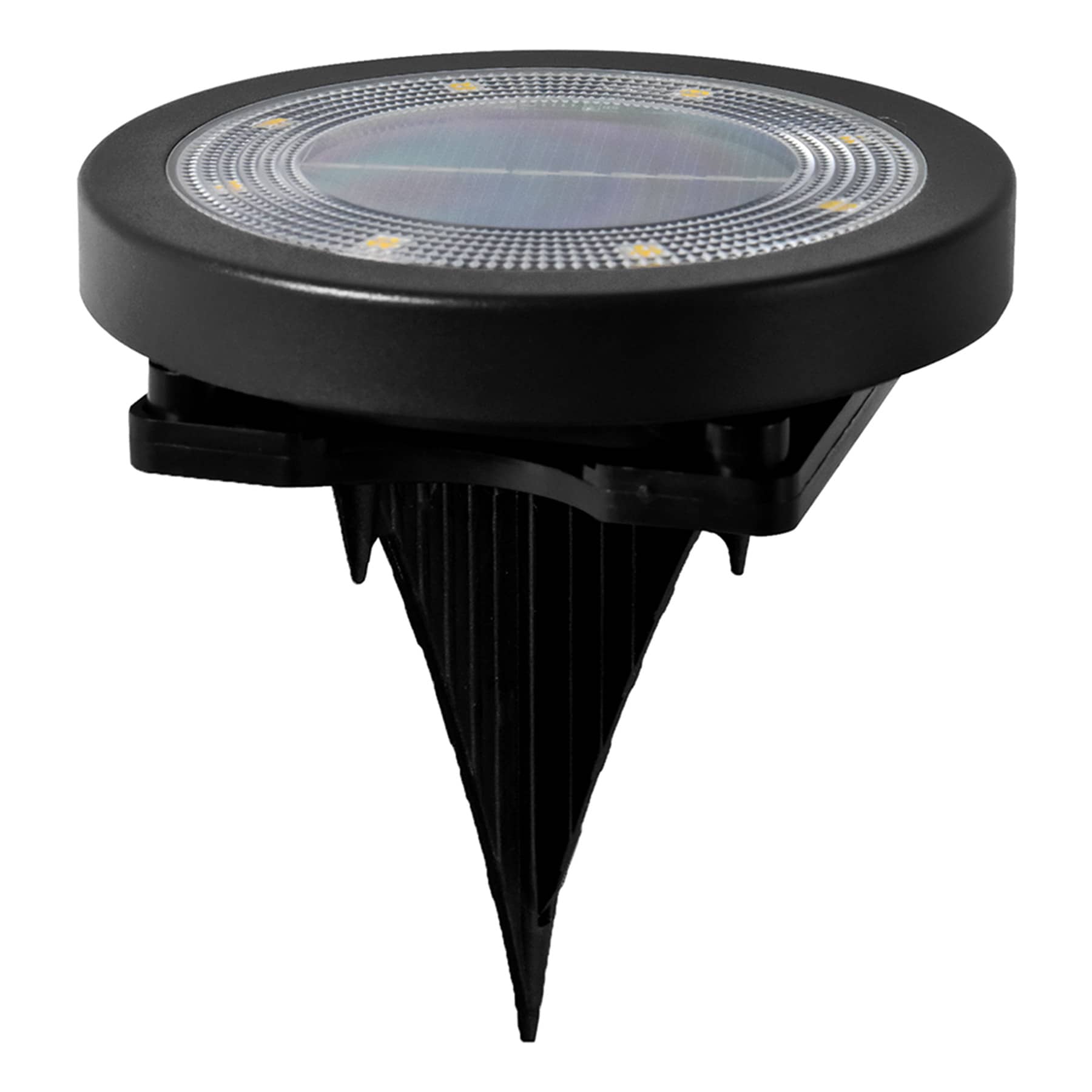 4-Pack 30-Lumen Solar Multi-Purpose Black Disc Light