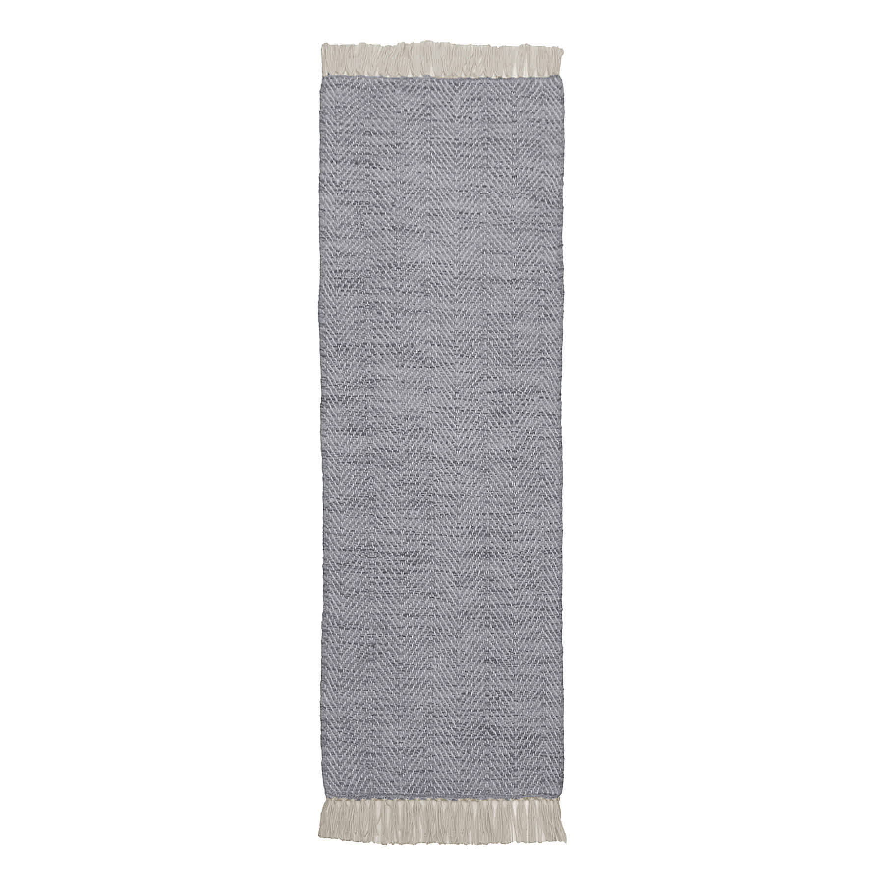 (B799) Crosby St. Grey Herringbone Runner, 2x6