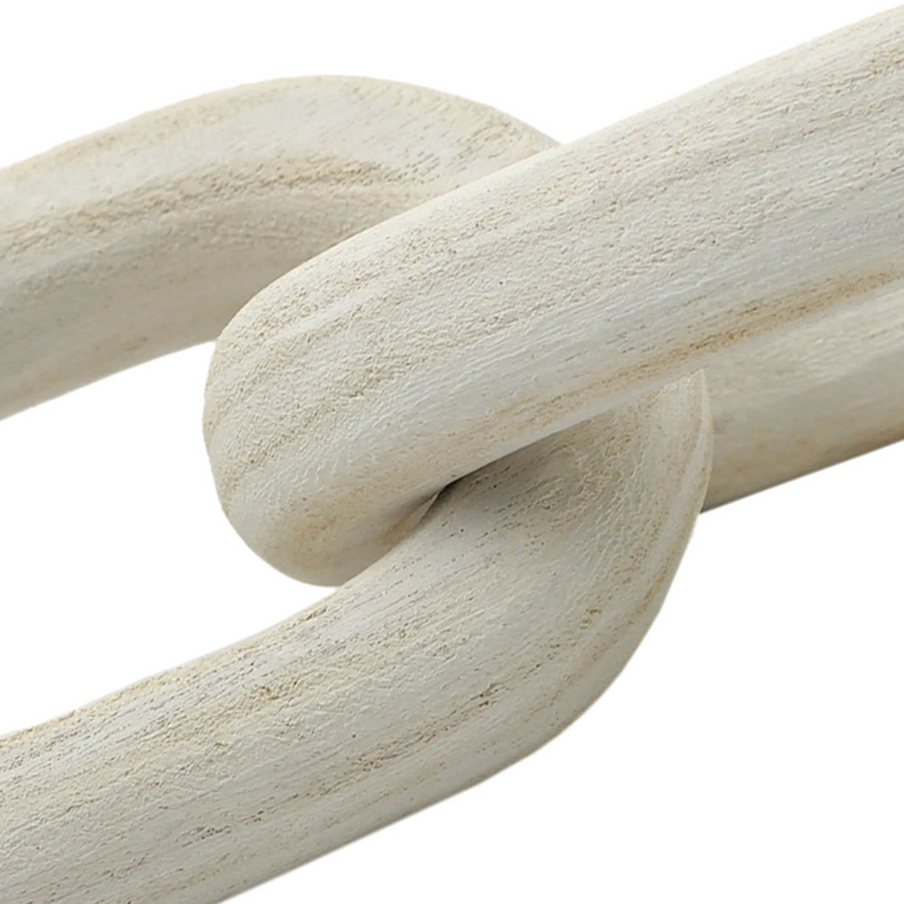White Wooden Link Table Decor, 9"