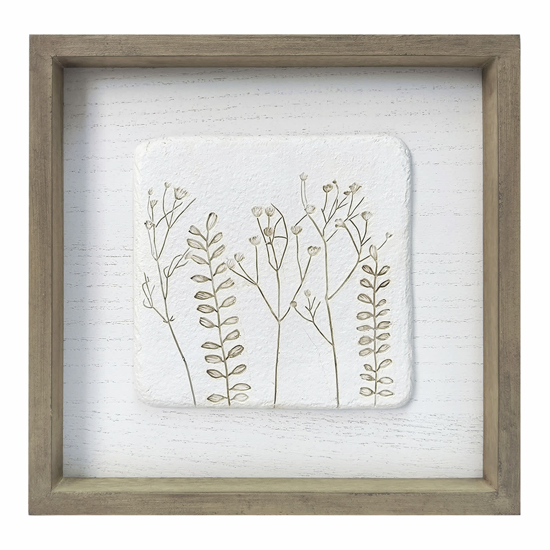 Honeybloom White Etched Flower Art, 10"