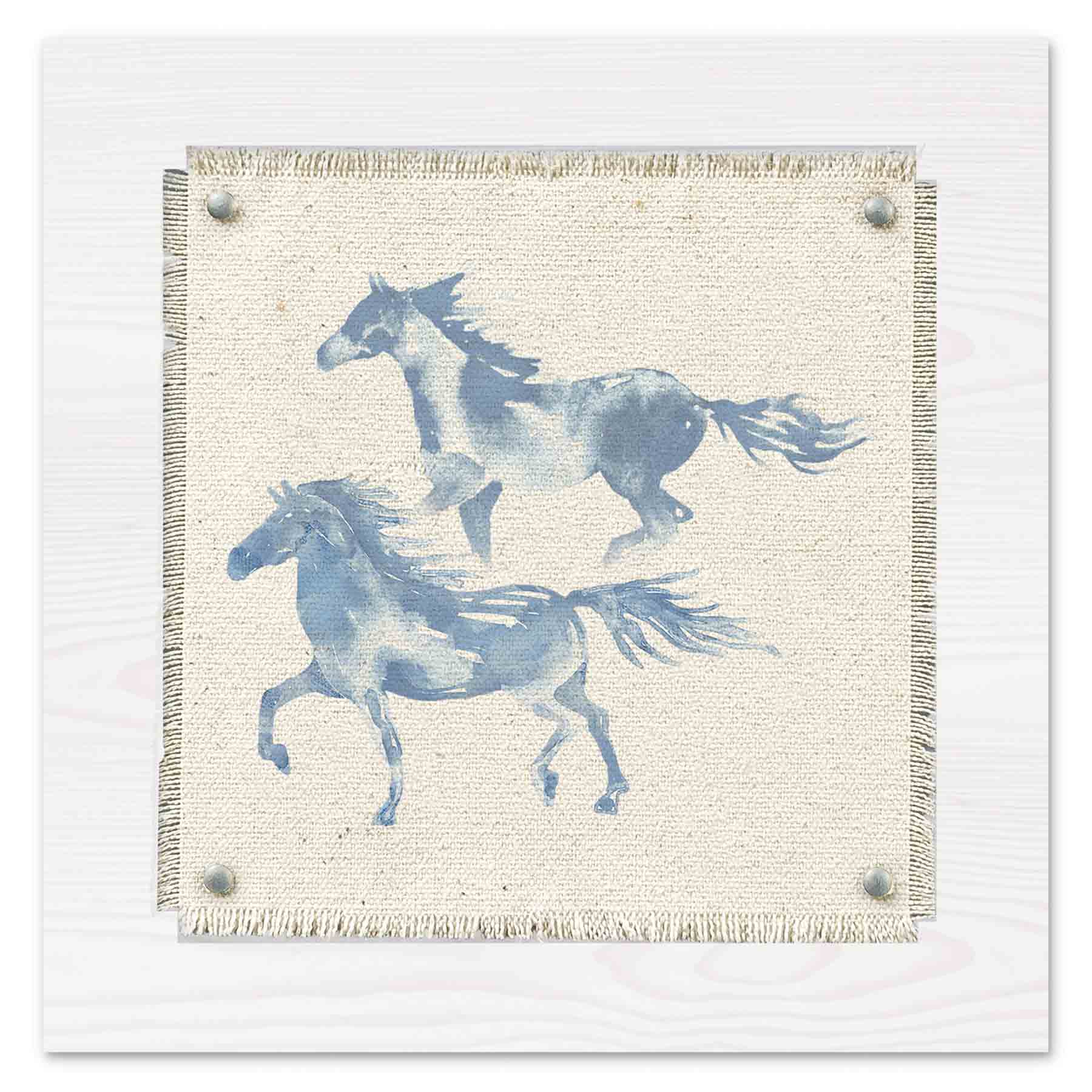 Ty Pennington Frayed Horse Print Linen Sign, 8"