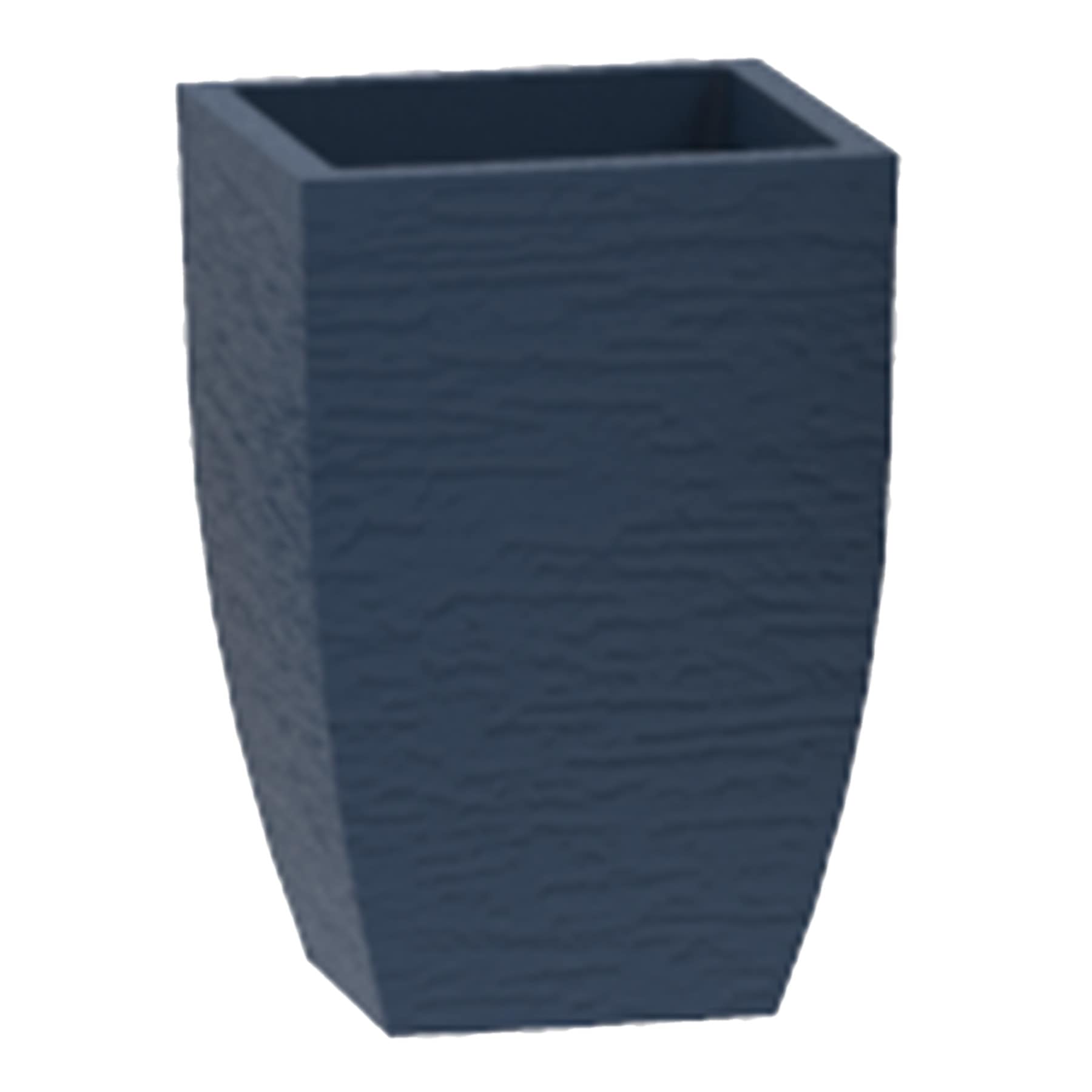 Dark Blue Round & Square Planter, 11.8"