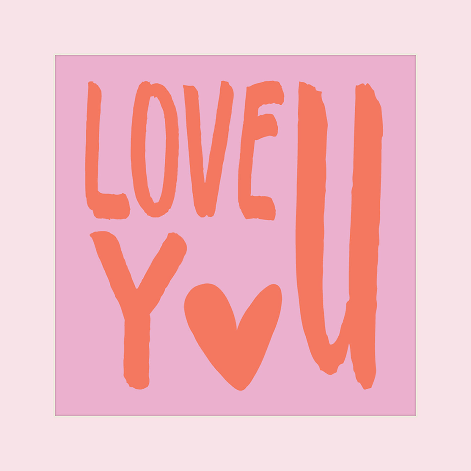 Glass Framed Love You Wall Art, 15"