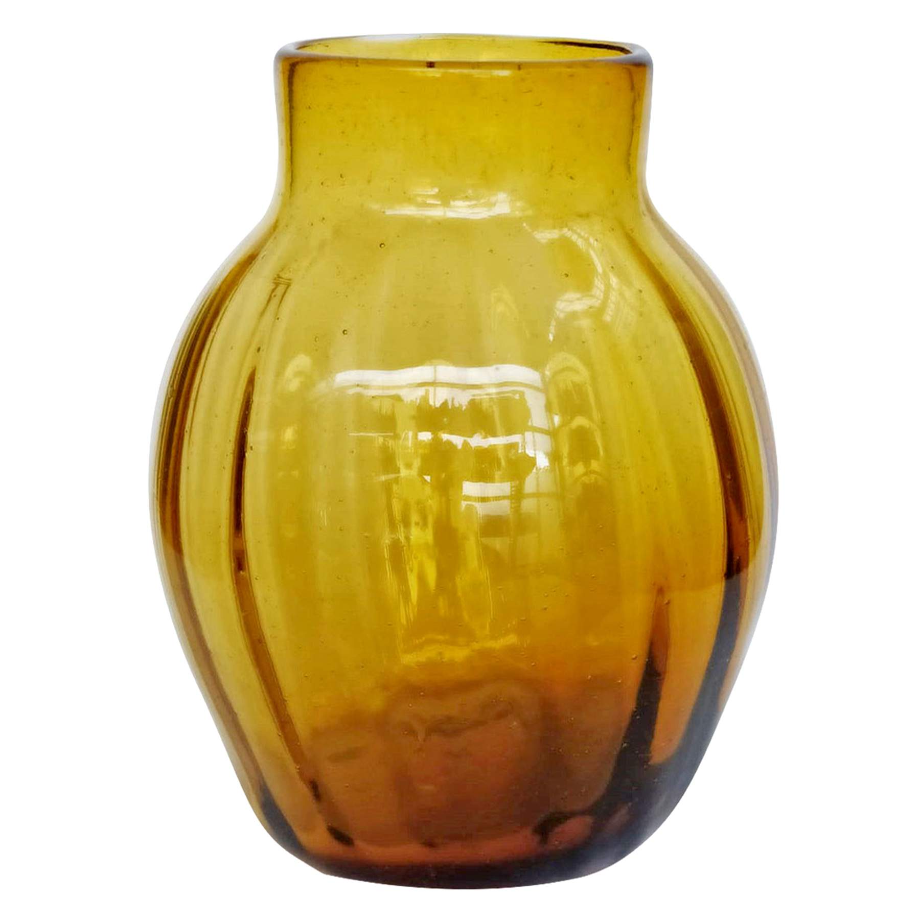 Honeybloom Amber Glass Vase, 5.5"
