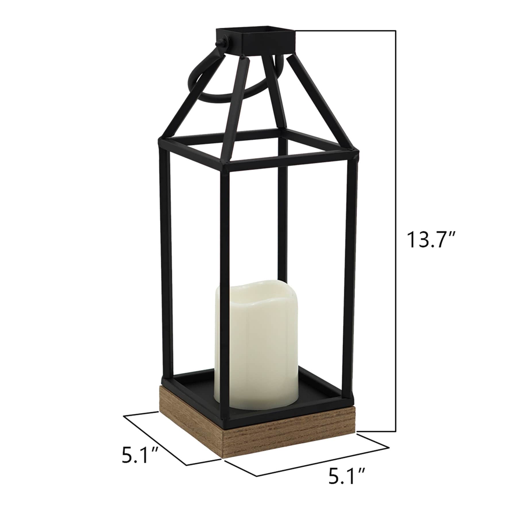 Honeybloom LED Metal Frame Lantern, Small