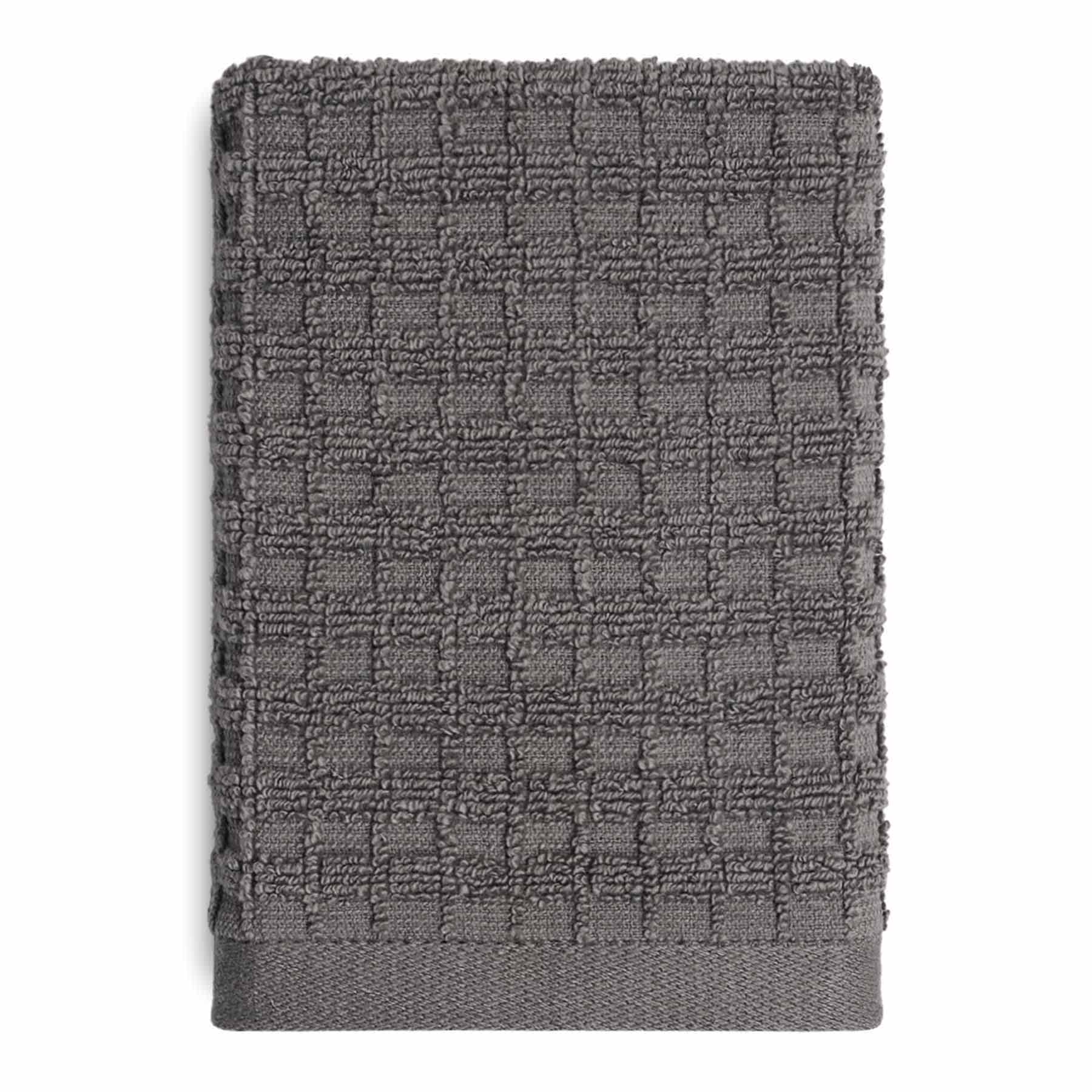 Crosby St. Dark Grey Terry Waffle Cotton Washcloth, 13"