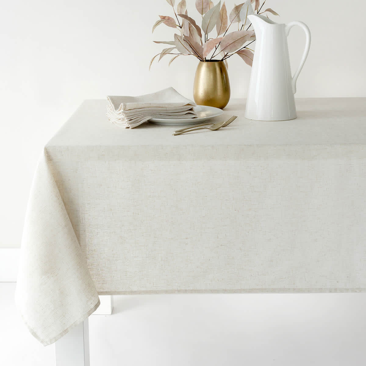 Natural Darby Tablecloth, 60x84
