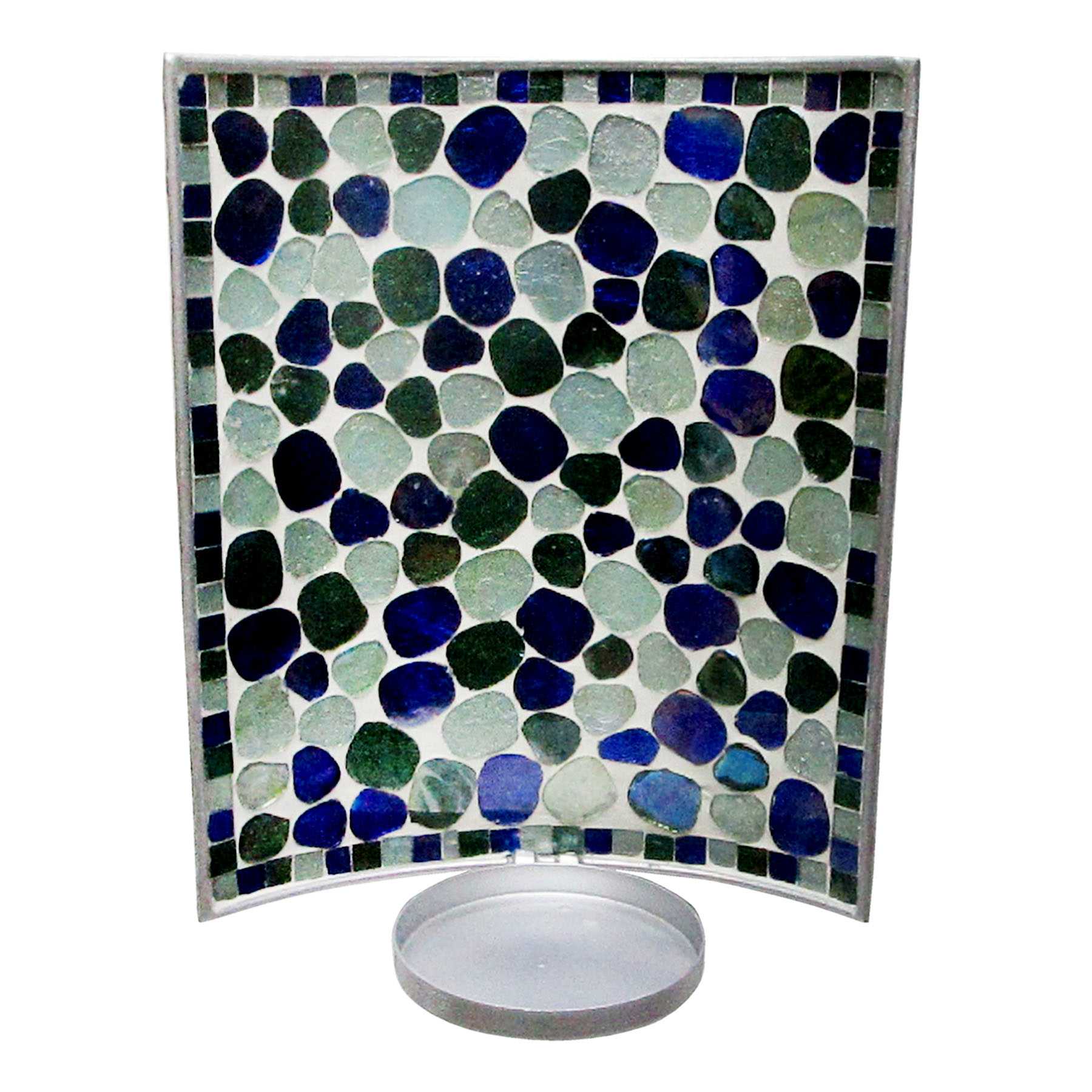 Ty Pennington Blue Pebble Mosaic Wall Sconce, 10"