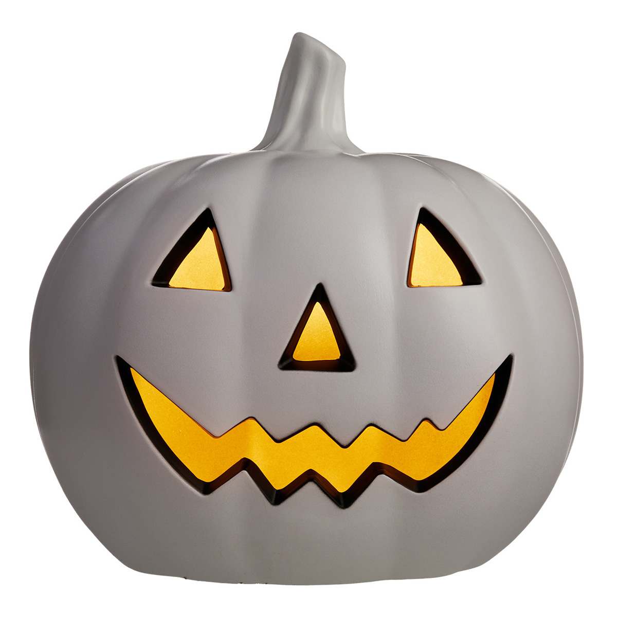 Halloween White Blow Mold Pumpkin, 16"