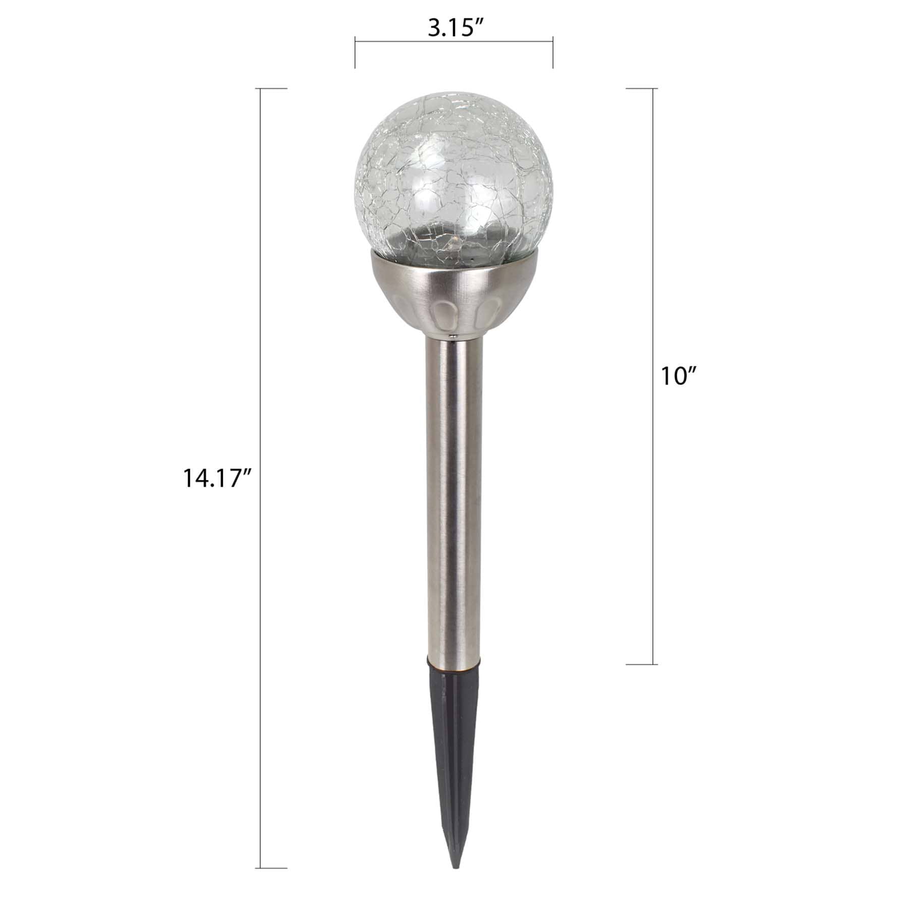Solar Clear Crackle Small Globe Pathway Light