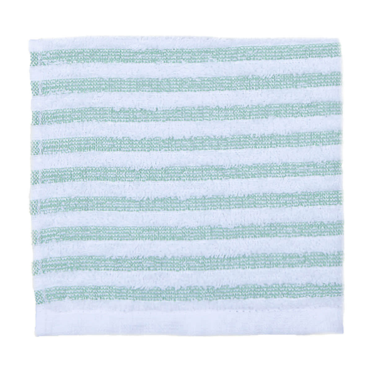 Essential Striped Green Washcloth, 13"