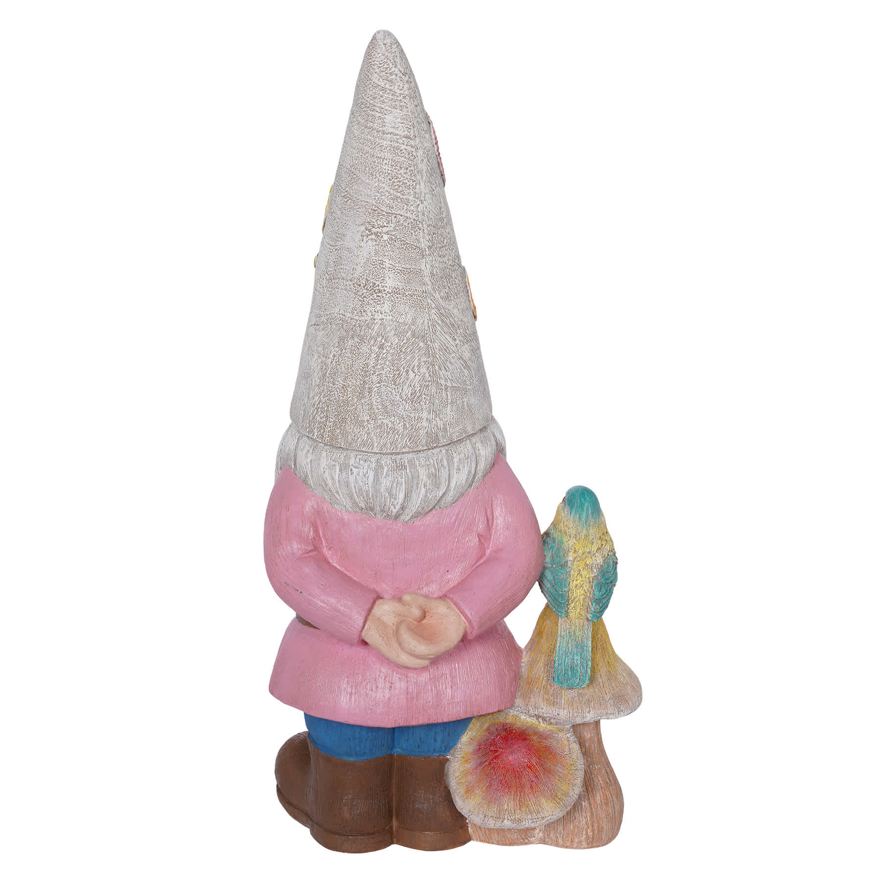 Pink Gnome Outdoor Garden Statue, 15"