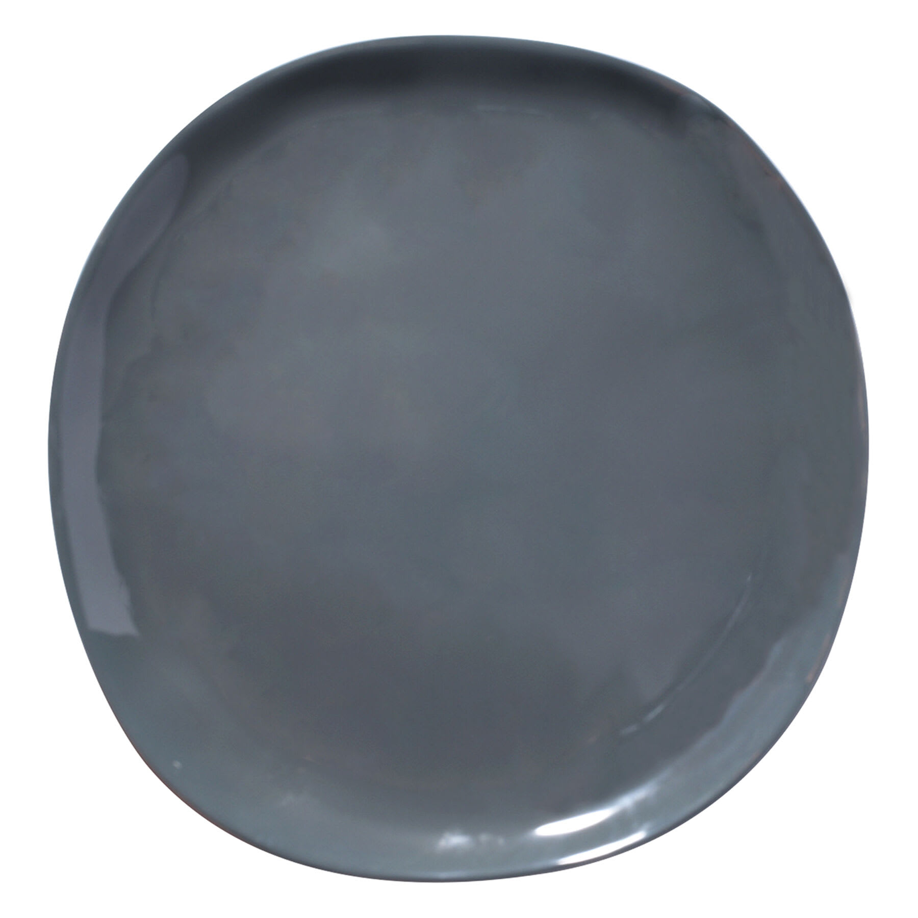 Grey Asymmetrical Dinner Plate, 11"