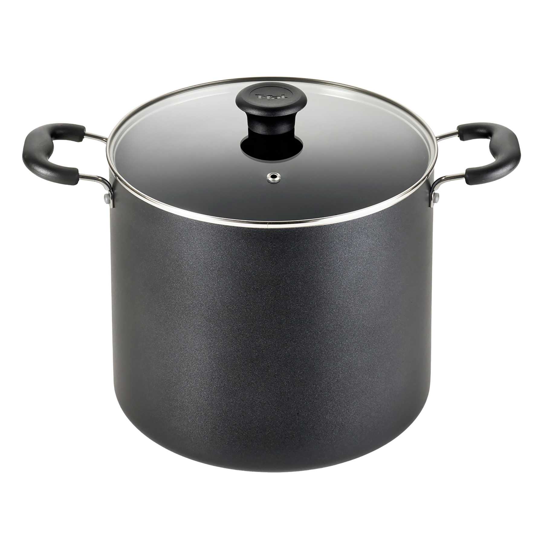 T-Fal Essentials Black Stock Pot, 12qt