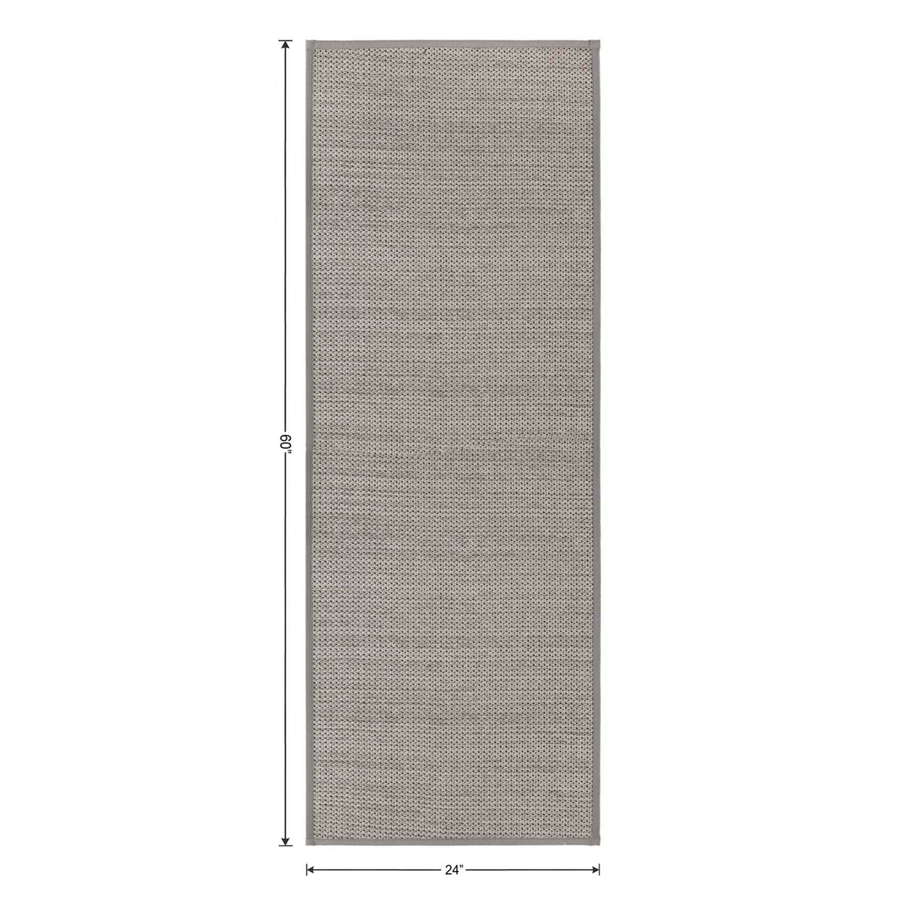 Solid Grey Textured Washable Kitchen Runner, 2x5