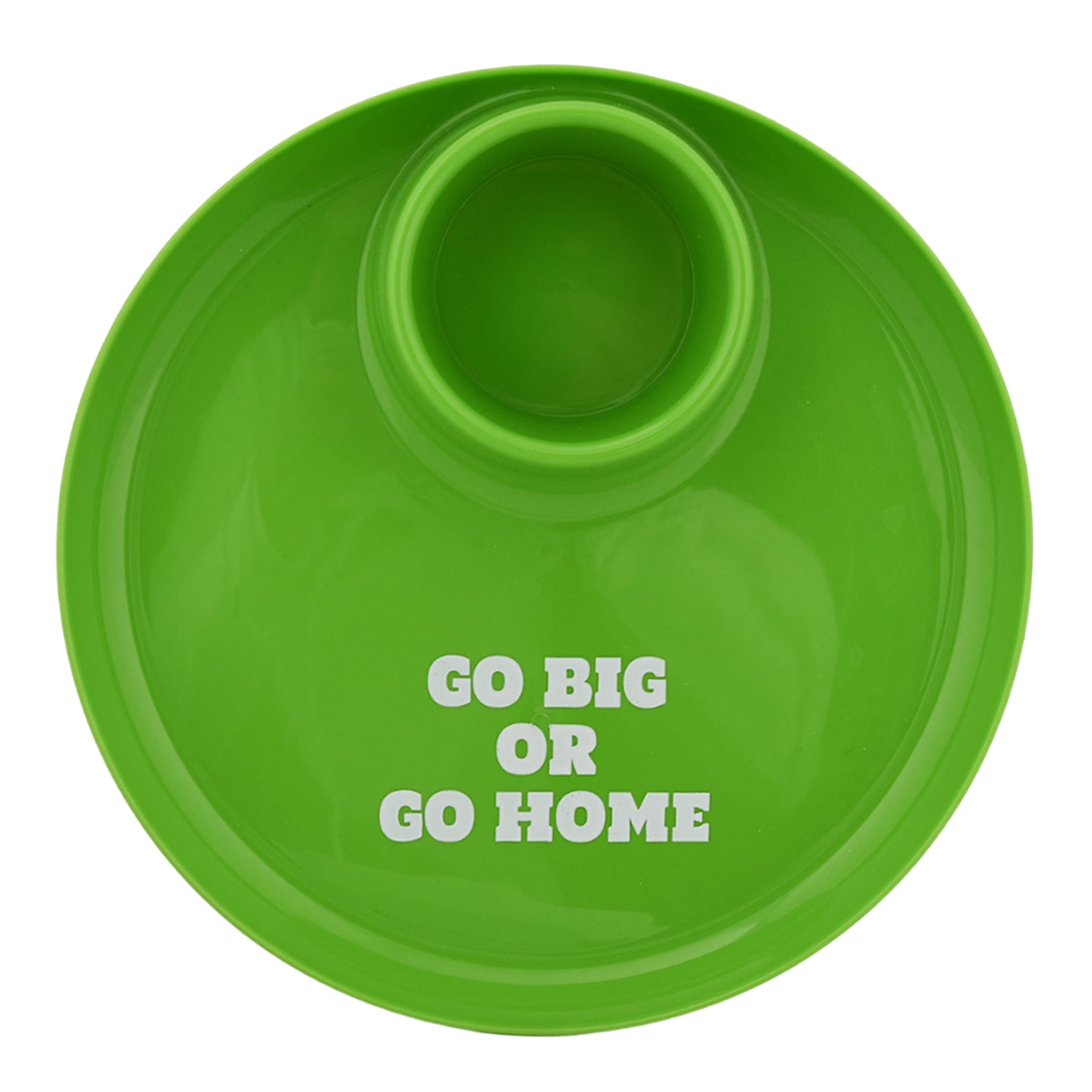 Green Go Big or Go Home Plate with Cup Holder, 10"