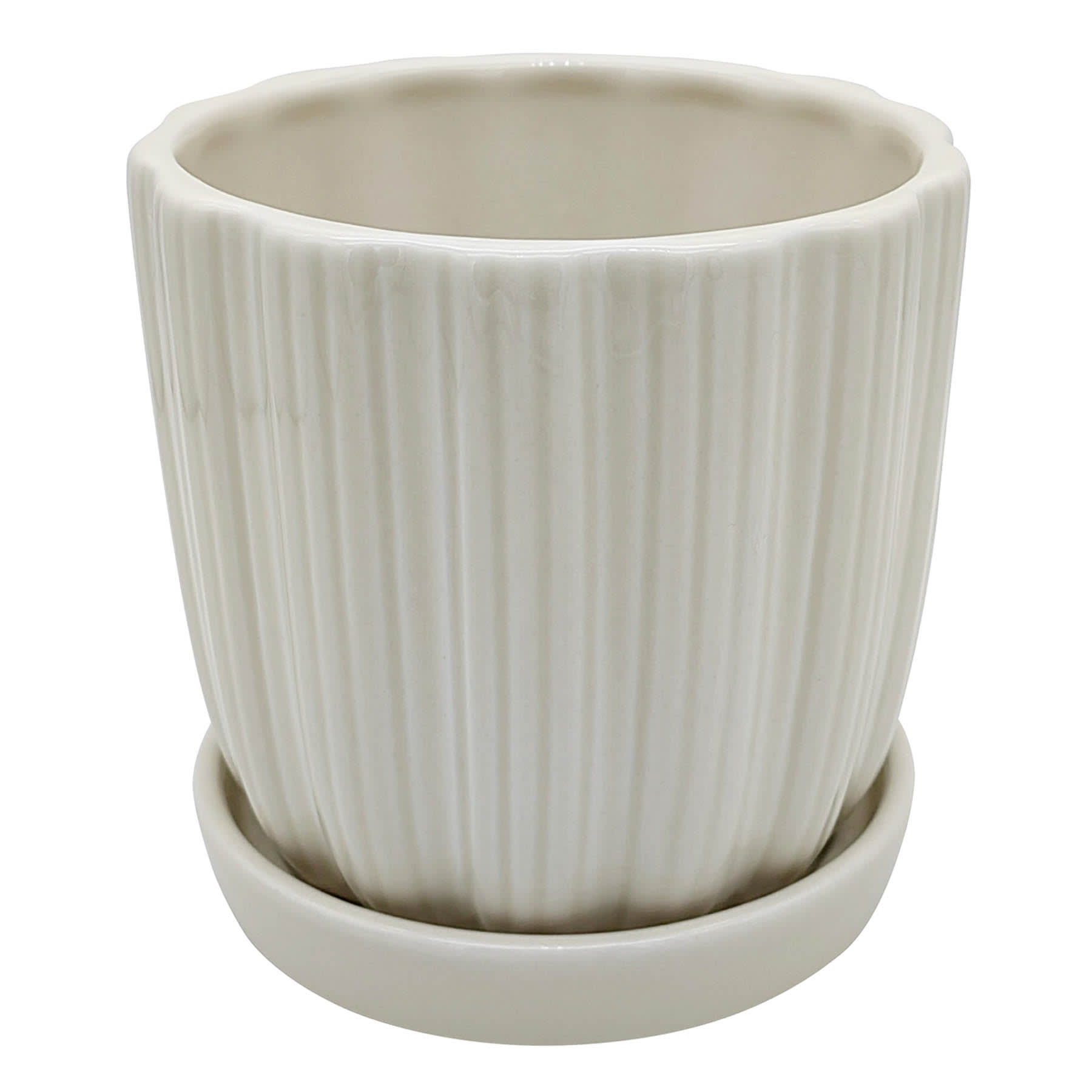 Honeybloom Indoor White Ceramic Planter, 5"