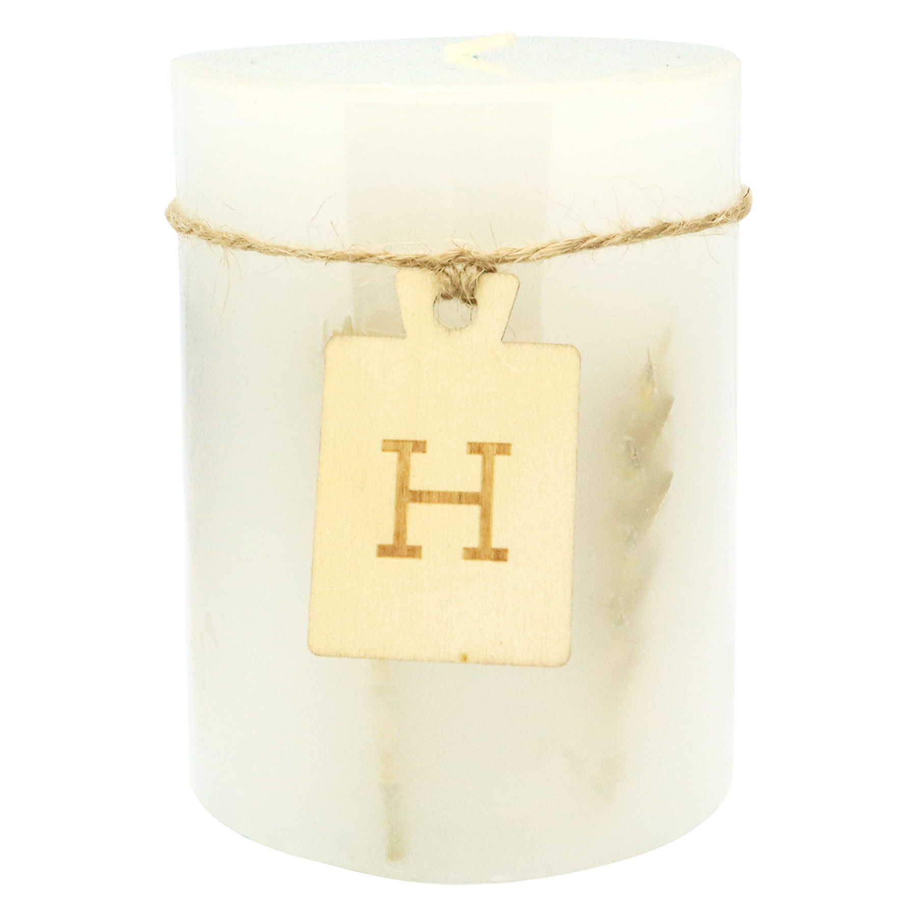 Honeybloom Wheat Embedded Unscented Pillar Candle, 3x4