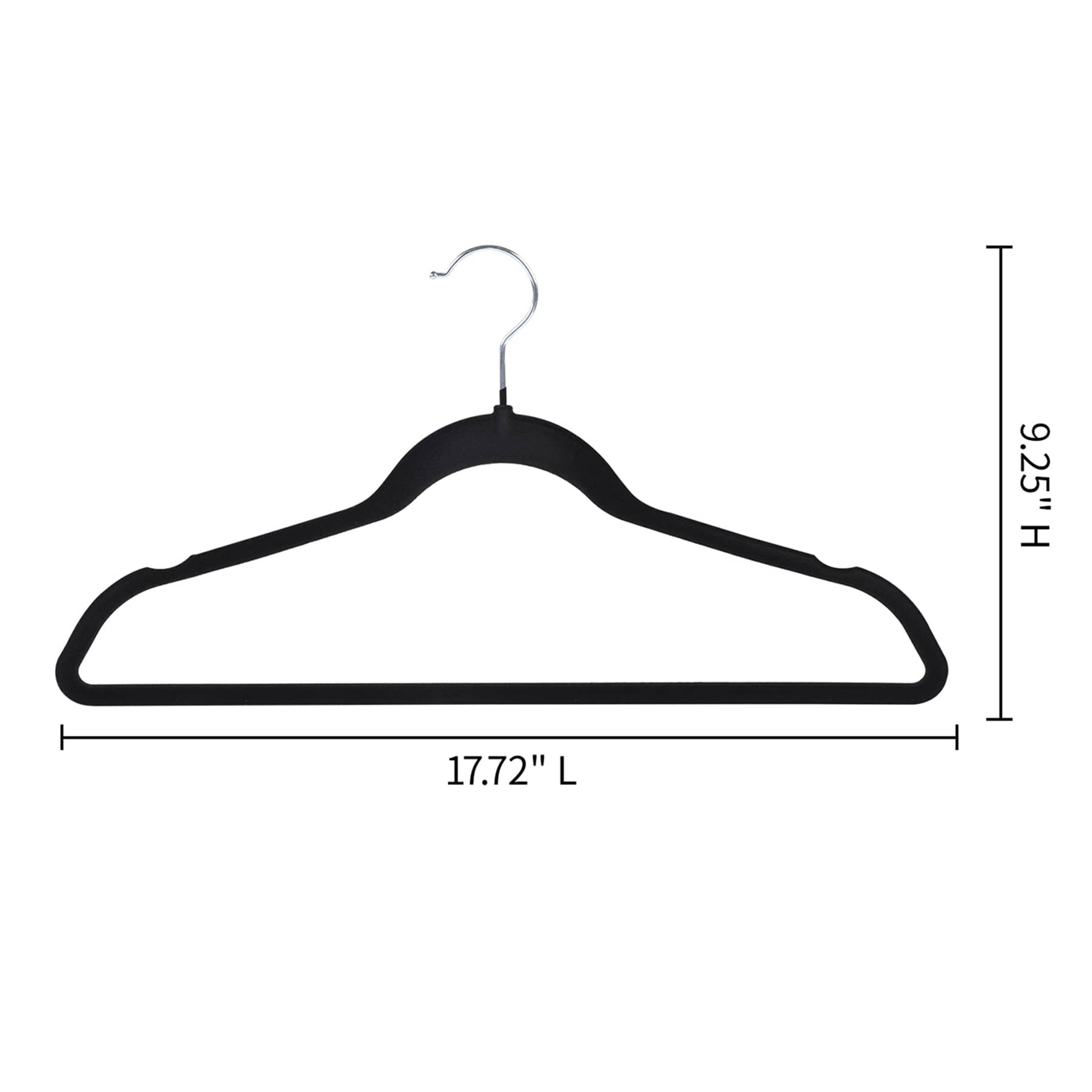 25-Pack Velvet Hangers, Black