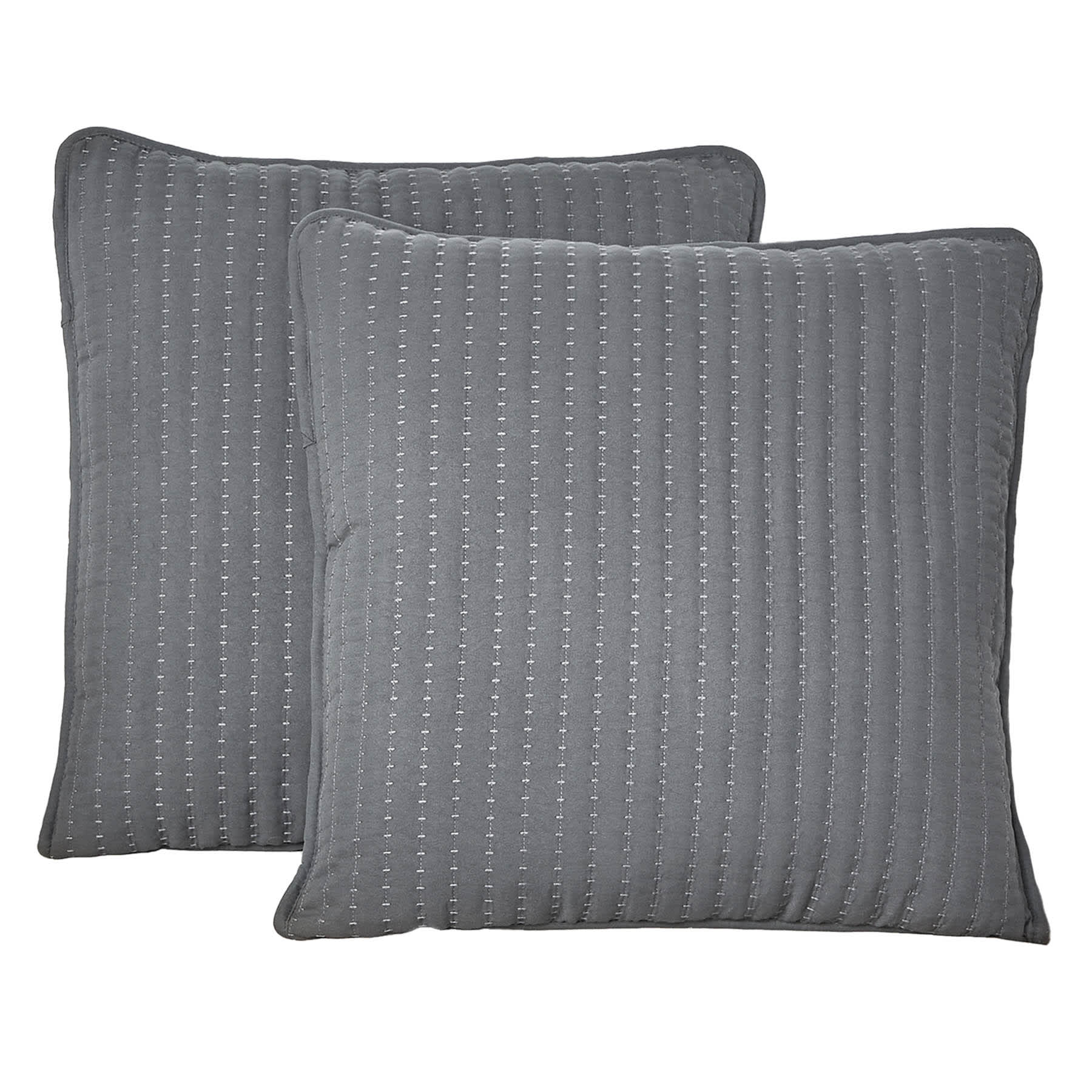 Honeybloom 2-Pack Dark Grey Washed Microfiber Throw Pillows, 24"