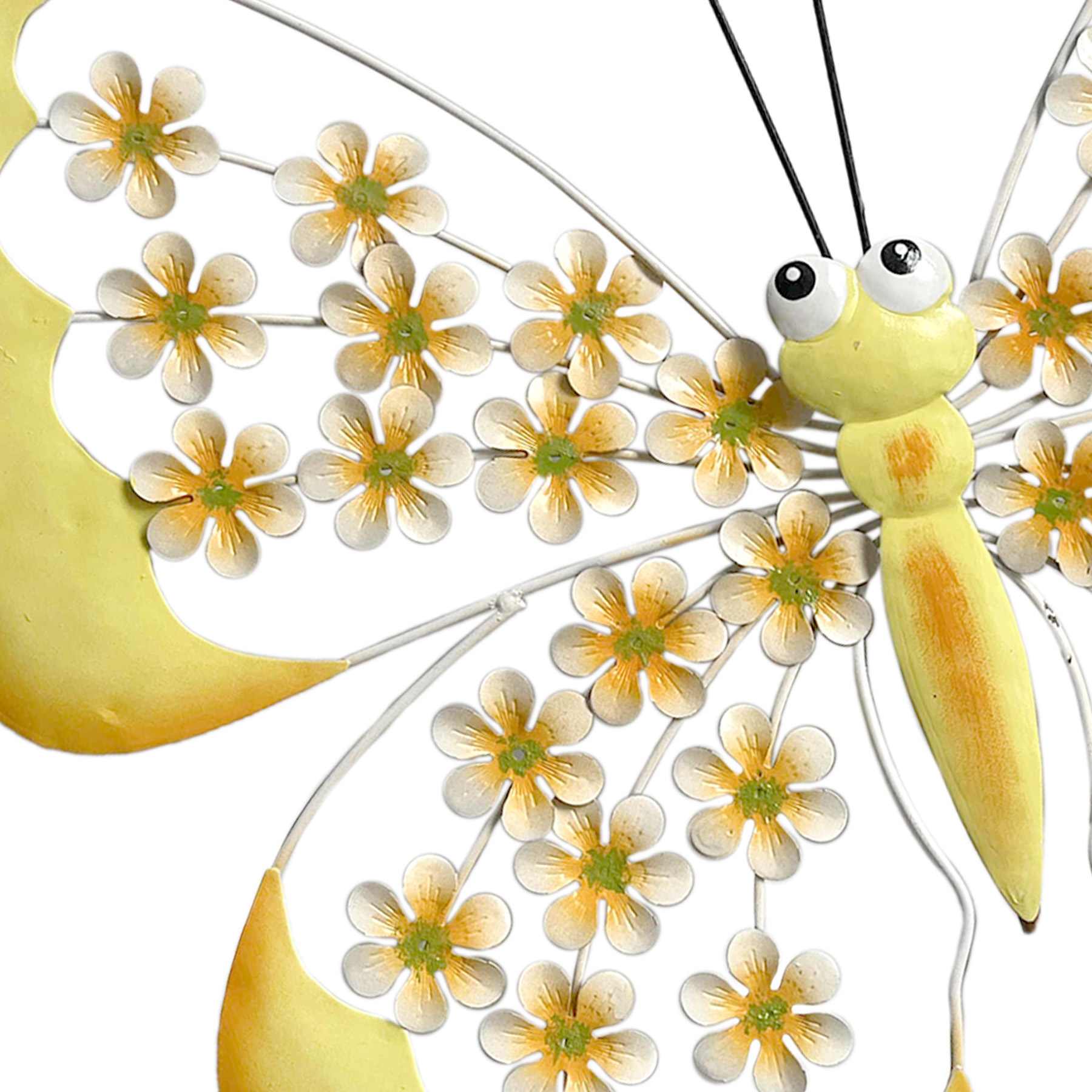 Yellow Metal Butterfly Outdoor Wall Decor, 17.7"