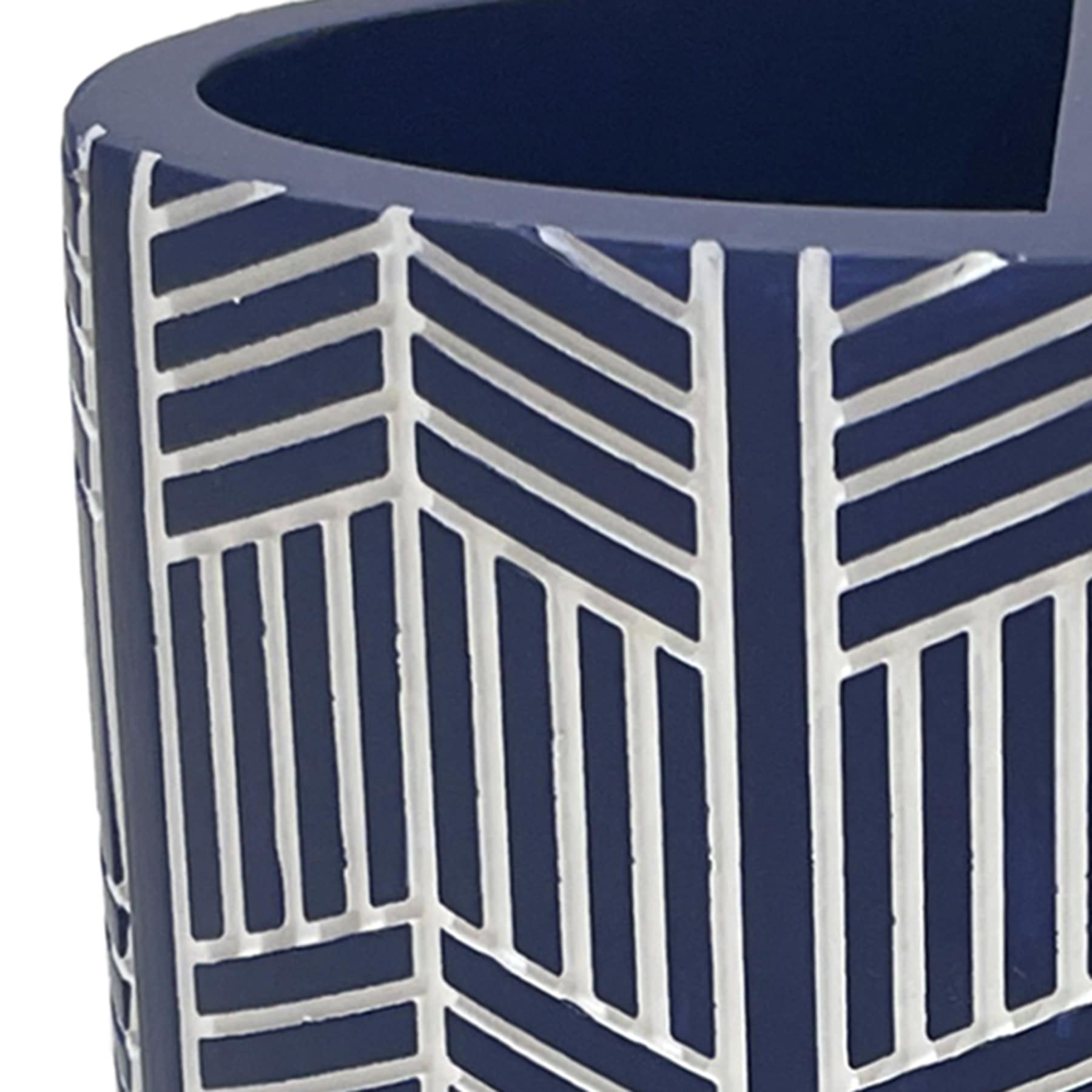 Crosby St. Milo Blue Chevron Toothbrush Holder, 4.3"
