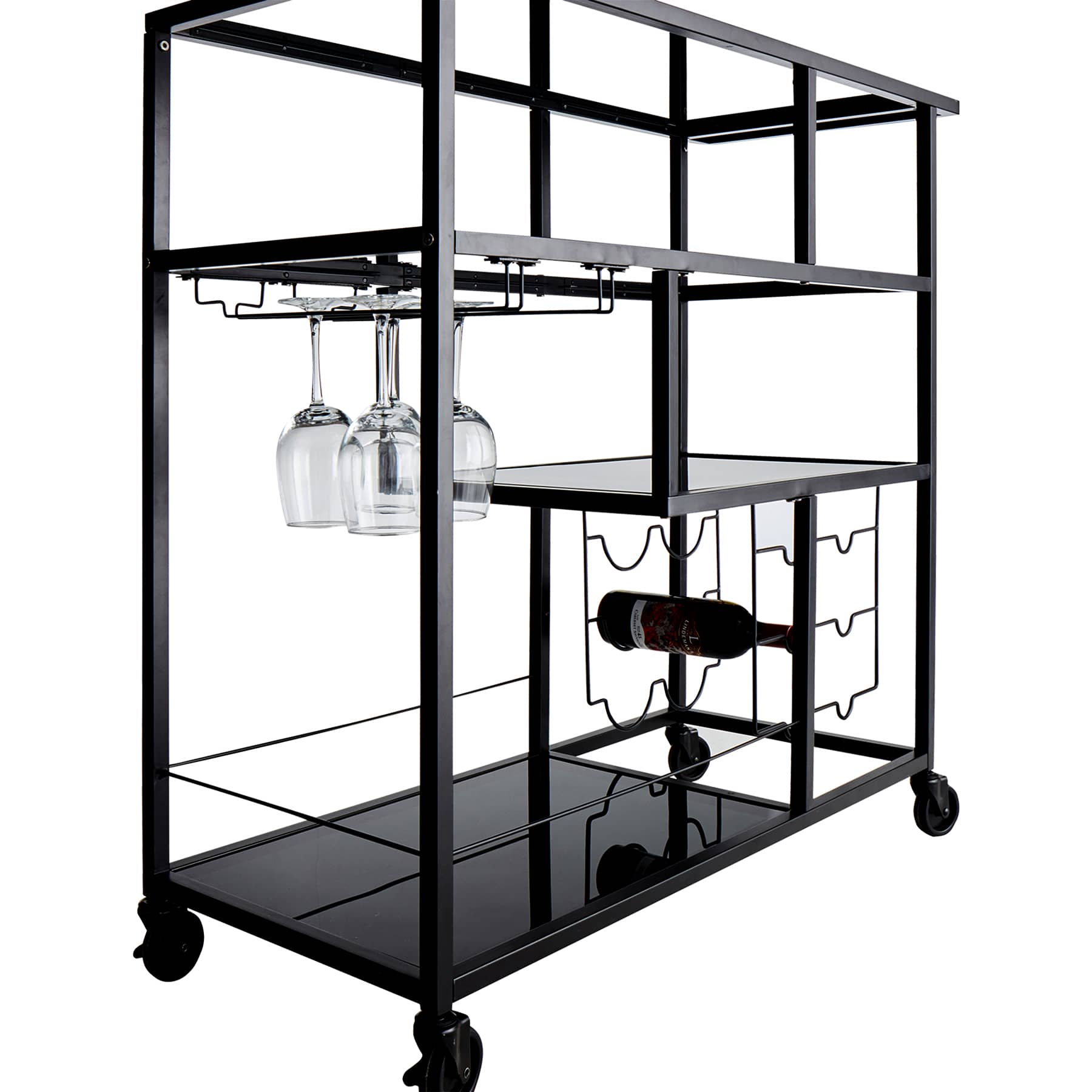 Crosby St. Brooklyn Metal Bar Cart, Black