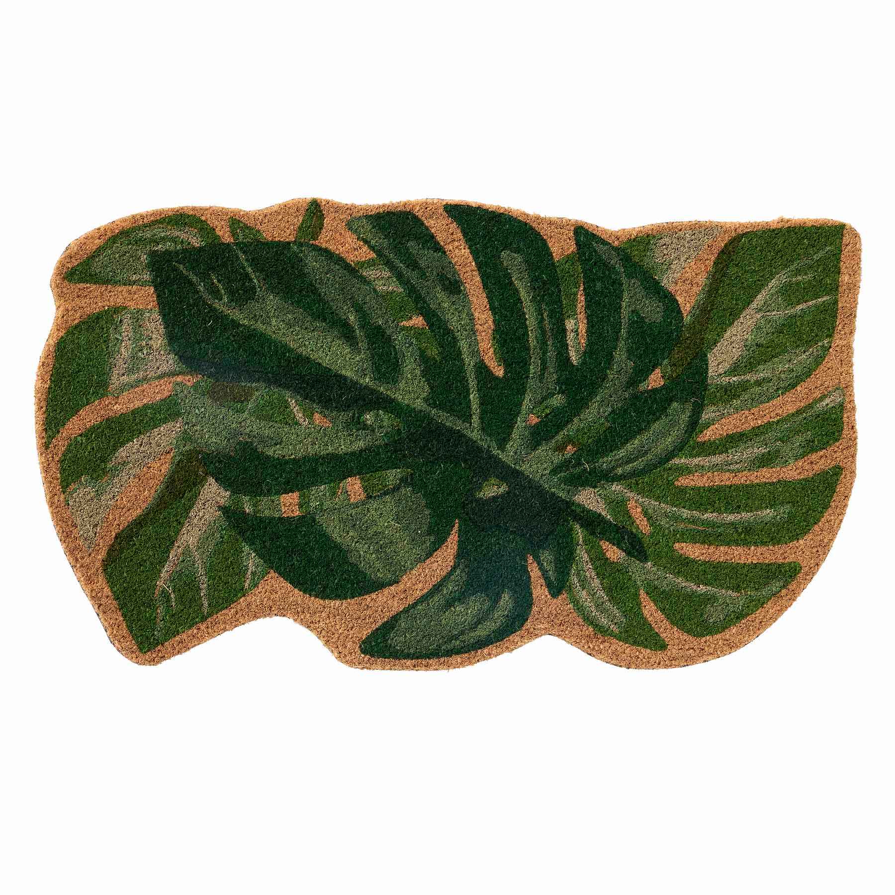 Monstera Leaves Shaped Coir Mat, 18x30