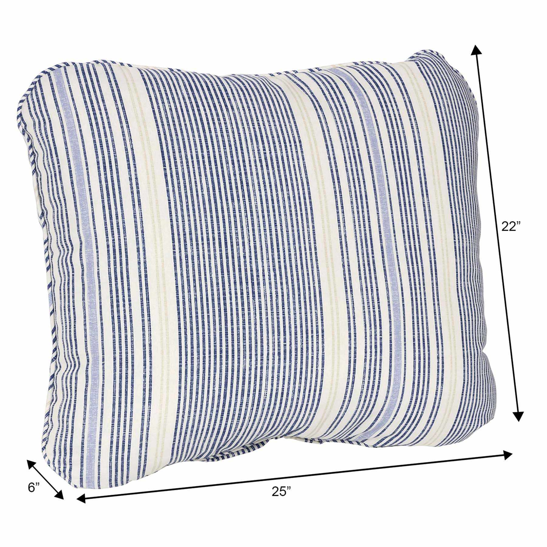 Calisto Pinstripe Outdoor Corded Back Cushion