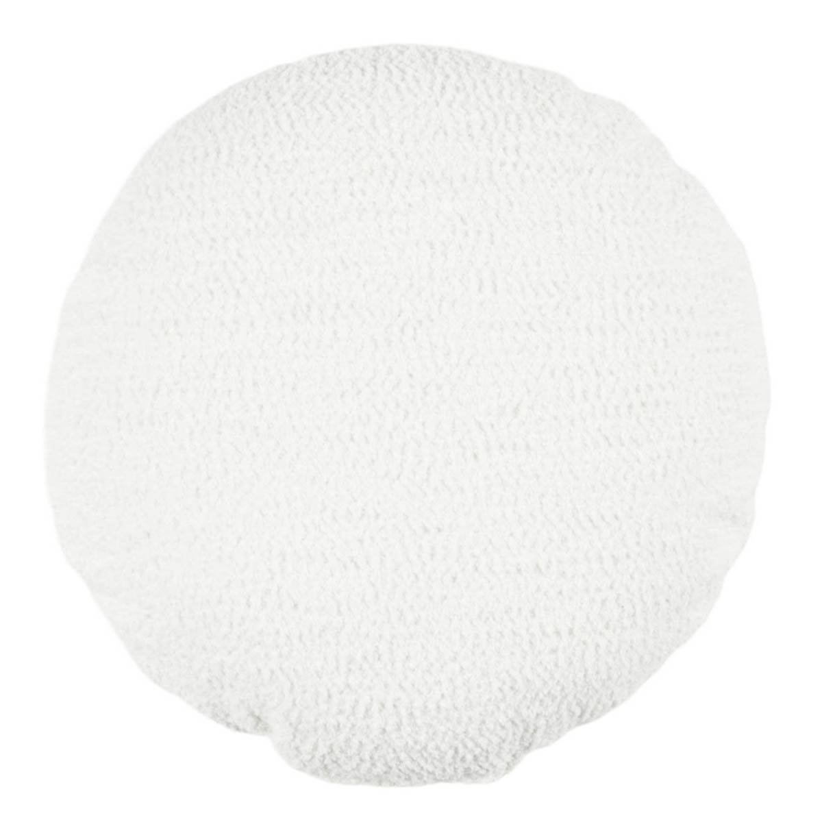 Crosby St. White Soft Textured Boucle Round Throw Pillow, 16"