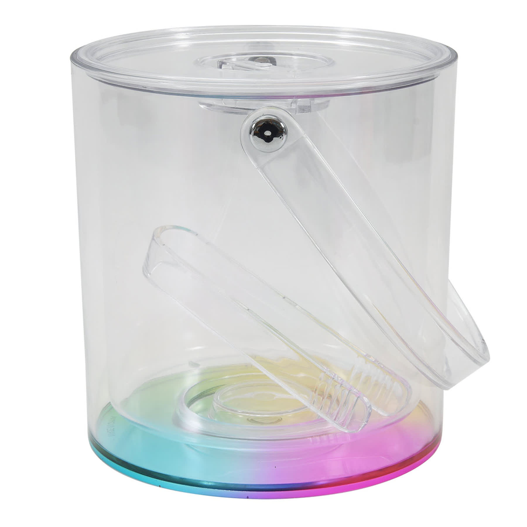 Clear Acrylic with Rainbow Finish Ice Bucket, 3qt
